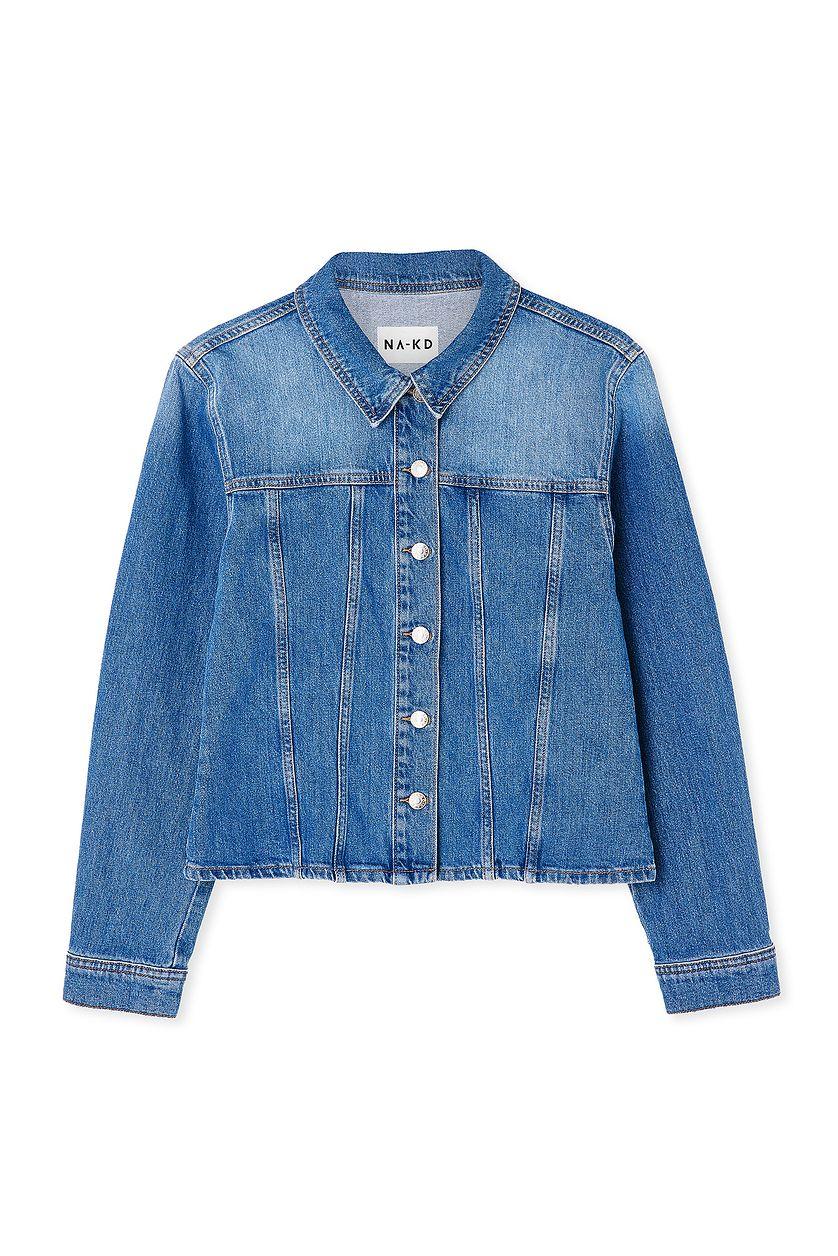 Long Sleeved Fitted Denim Shirt Product Image