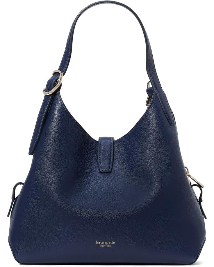 Deco Pebbled Leather And Suede Large Shoulder Bag Product Image