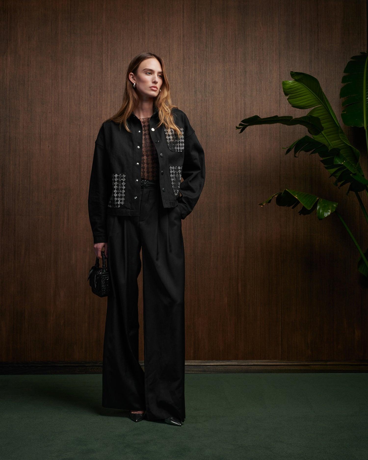 WOMEN - WOMEN'S MA QUAD CRYSTAL WORKWEAR JACKET - Black Female Product Image