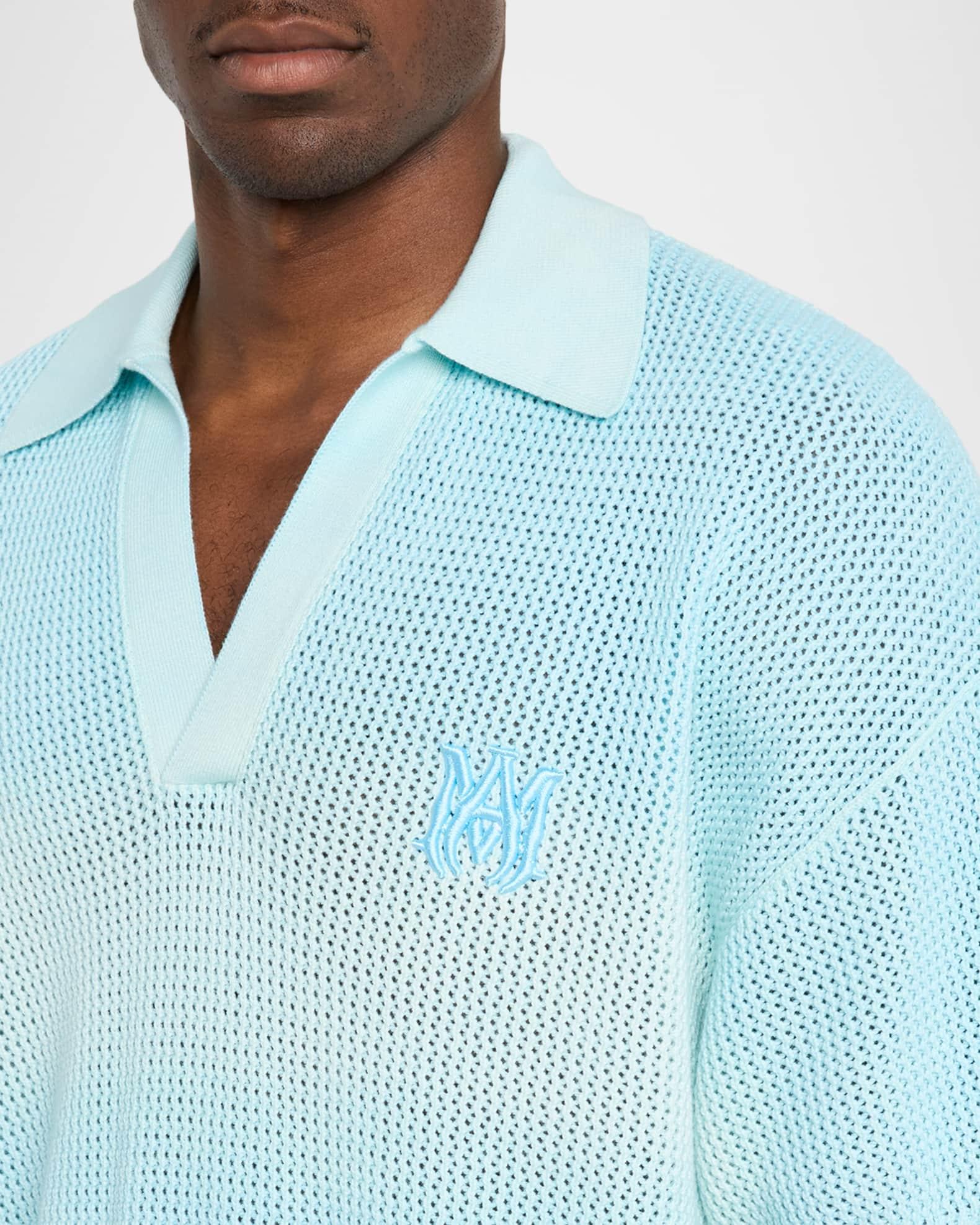 Men's Cotton Knit Johnny Collar Polo Shirt Product Image