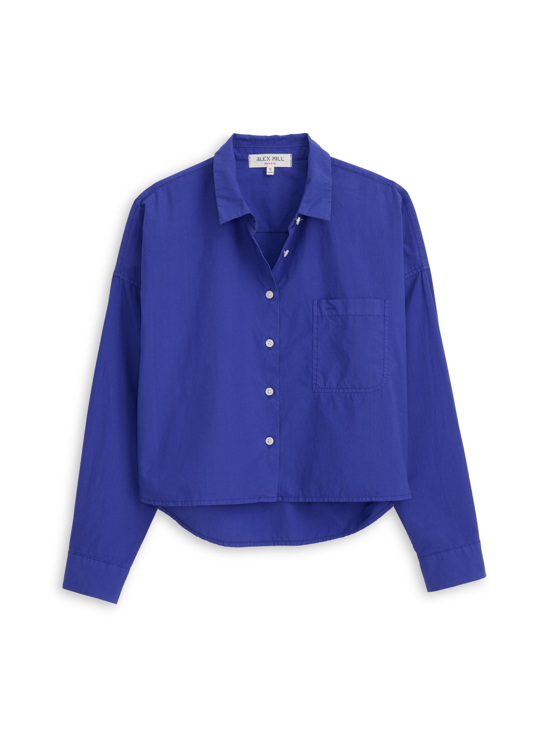Cropped Jo Shirt in Cotton Poplin Product Image