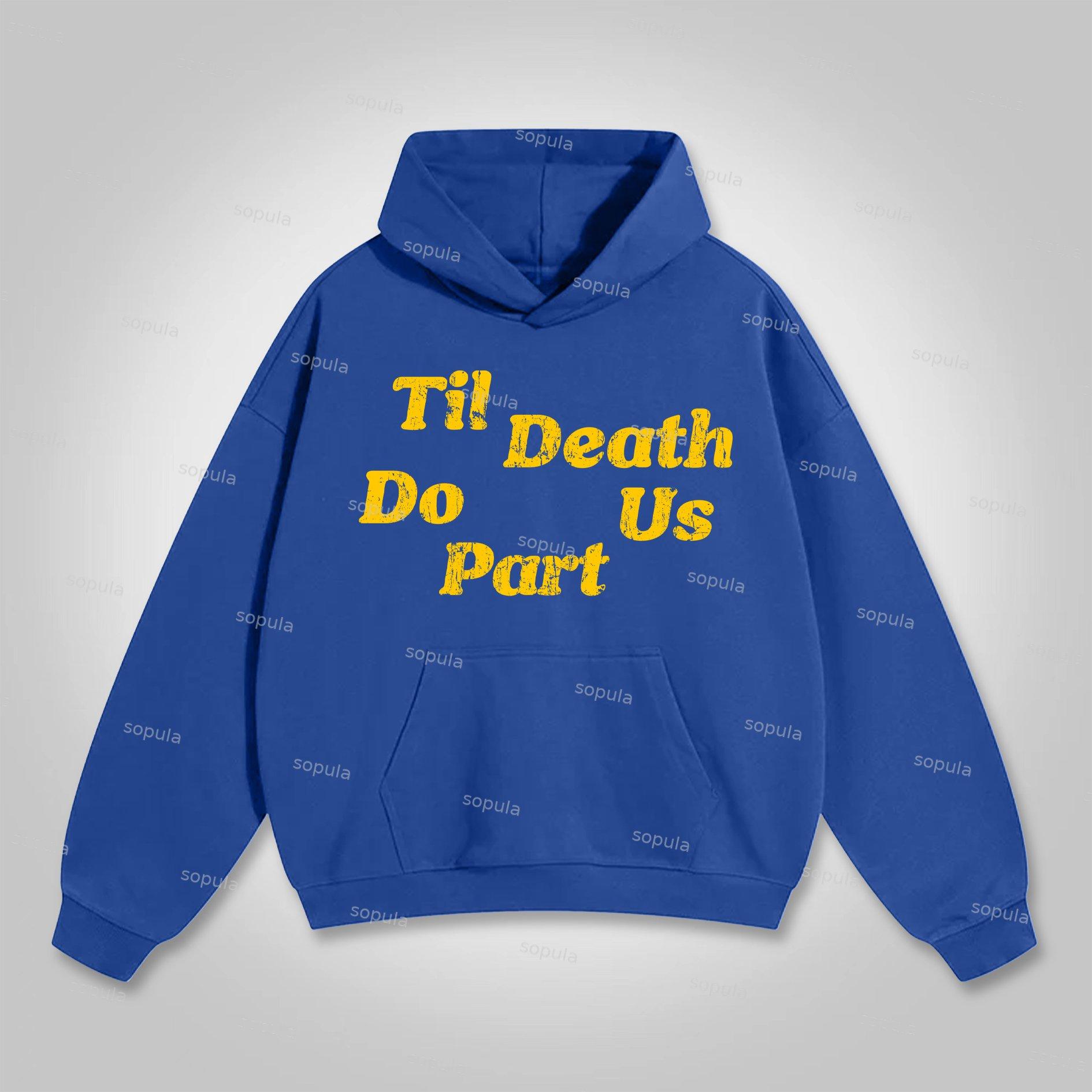 Sopula Til Death Do Us Part Skull Vintage Graphic Pocket Hoodie Product Image