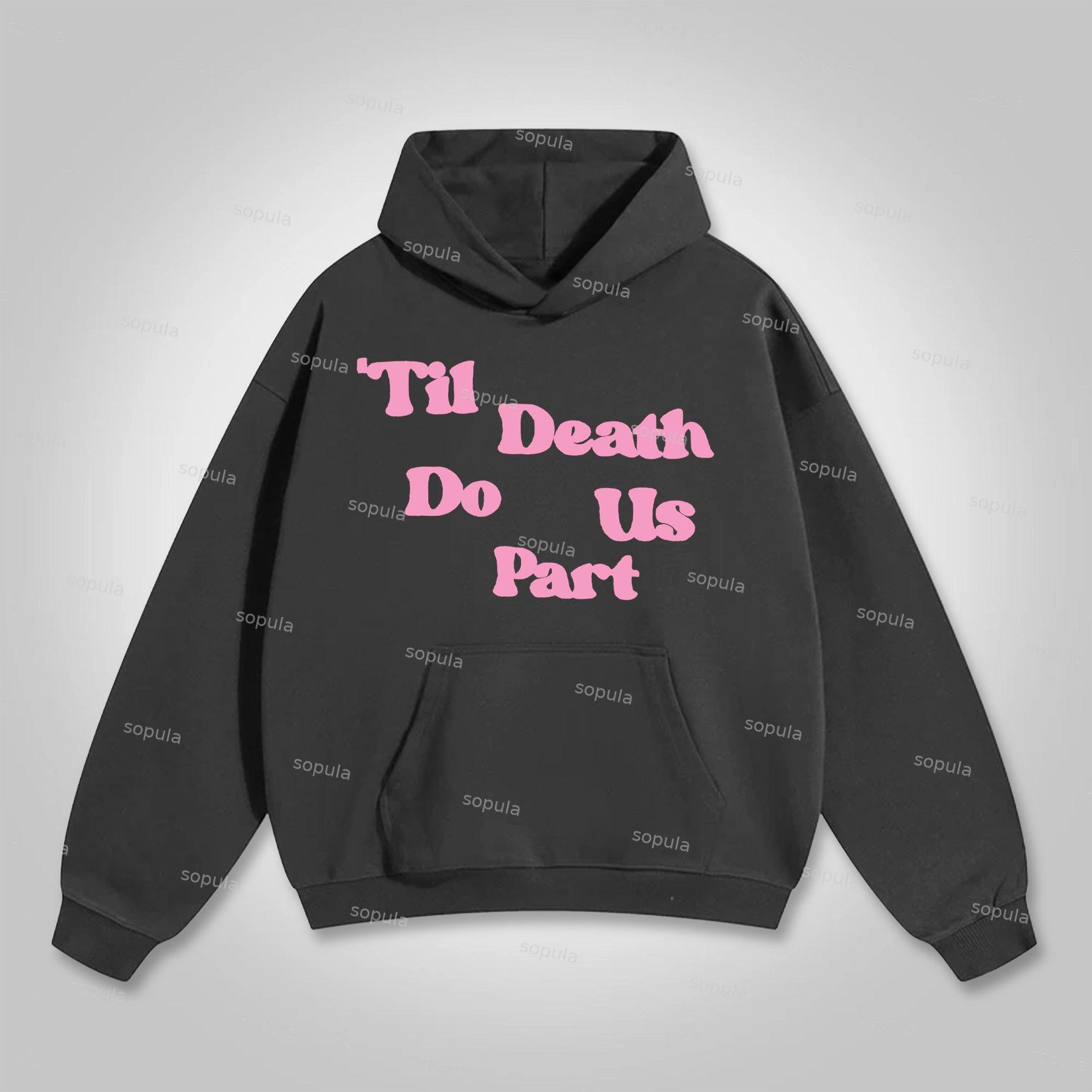 Sopula Til Death Do Us Part Graphic Skull Heart Pocket Hoodie Product Image