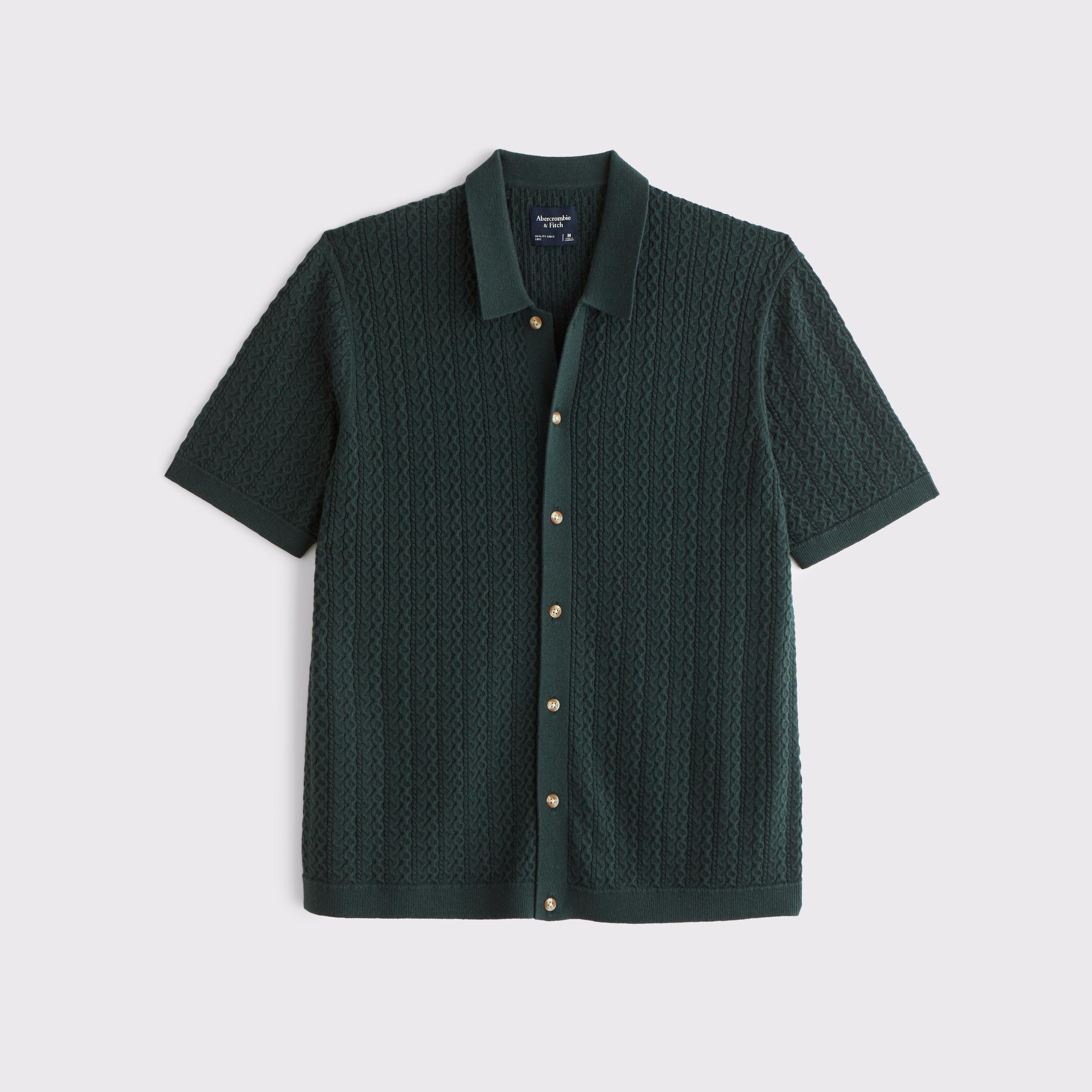 Cable Button-Through Sweater Polo Product Image