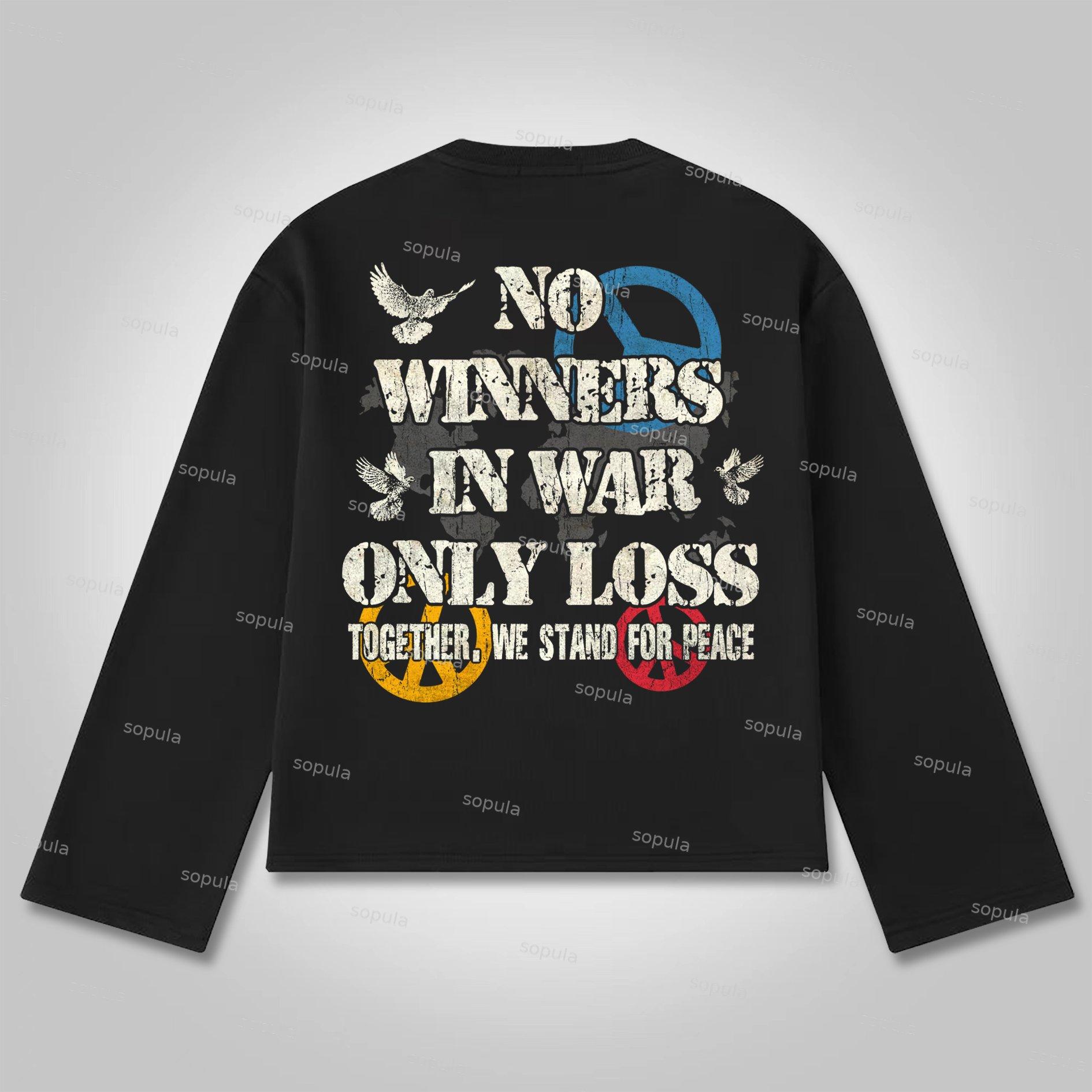 Sopula Human Beings Need Peace, Not War. Vintage Graphics Cotton Long Sleeve T-Shirt Product Image