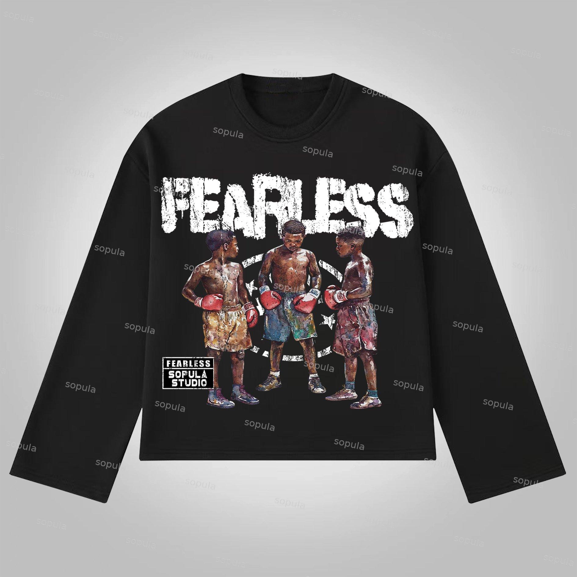 Sopula Studio Boxer Fearless Graphic Print Cotton Long Sleeve T-Shirt Product Image