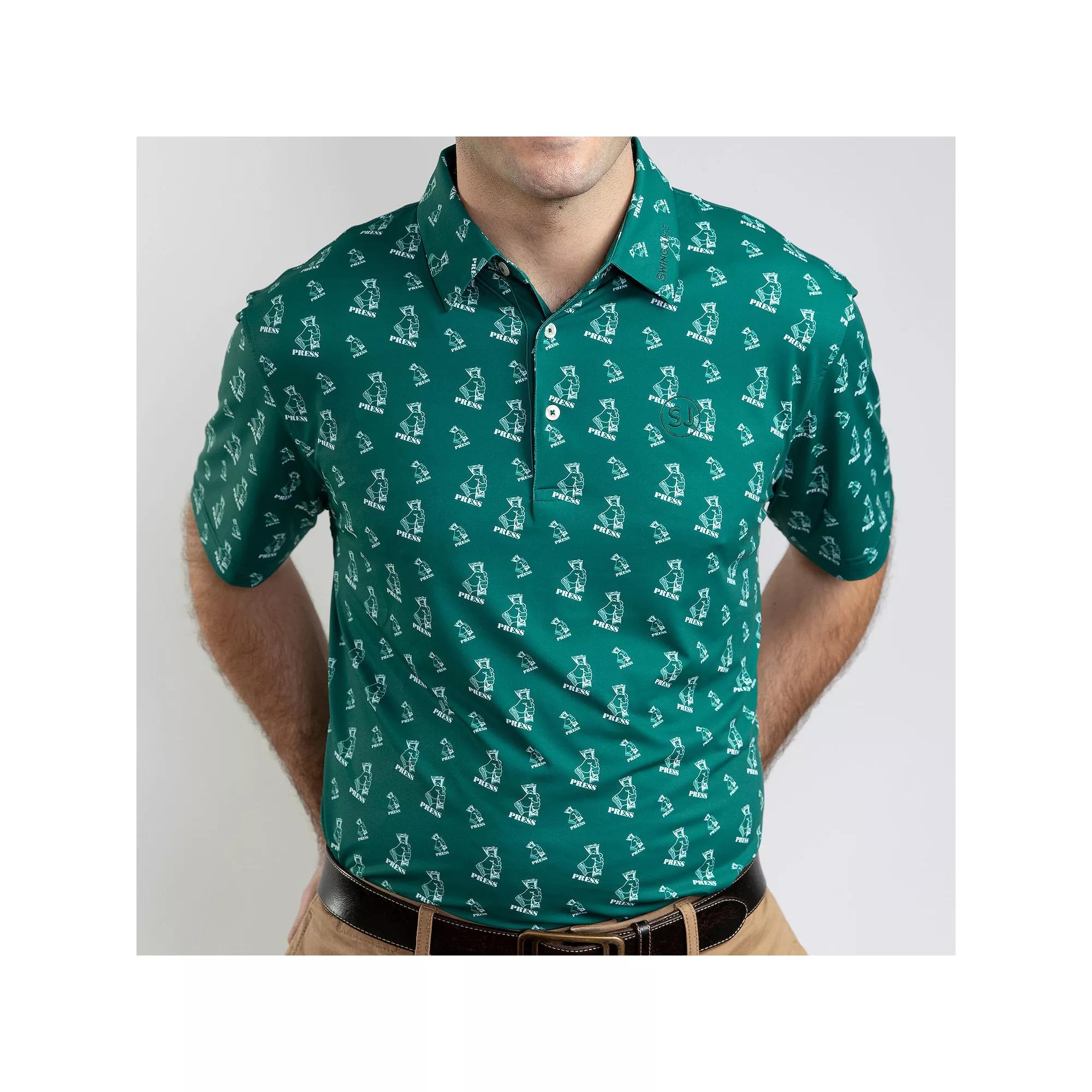 Mens SwingJuice Golf Press Polo Green Product Image