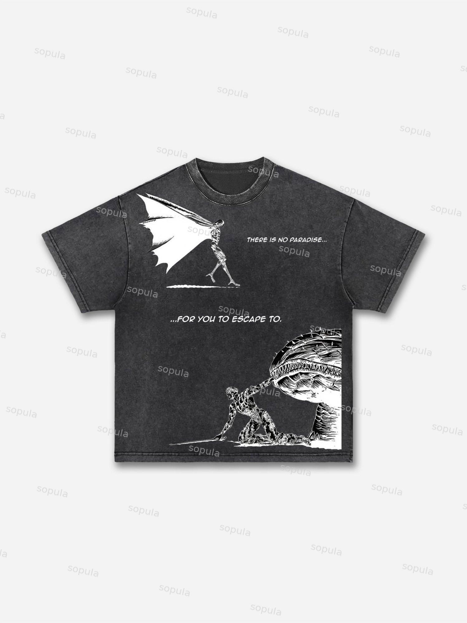 Berserk Manga Graphic Acid Wash T-shirt Product Image