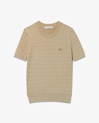 Washed Effect Cable Knit Sweater Product Image