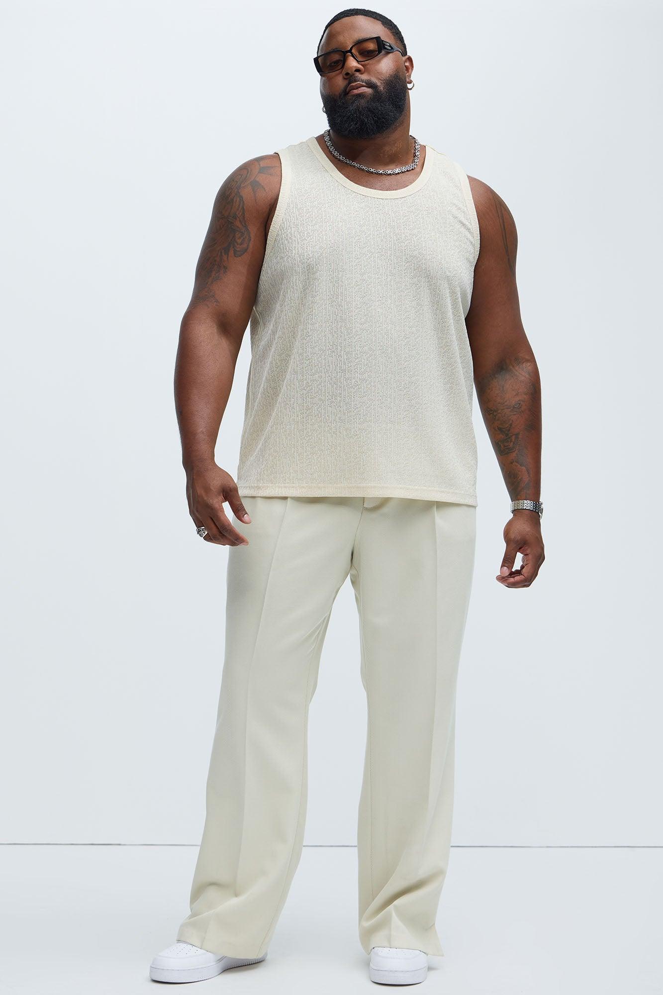Sleek Textured Tank - Off White Product Image