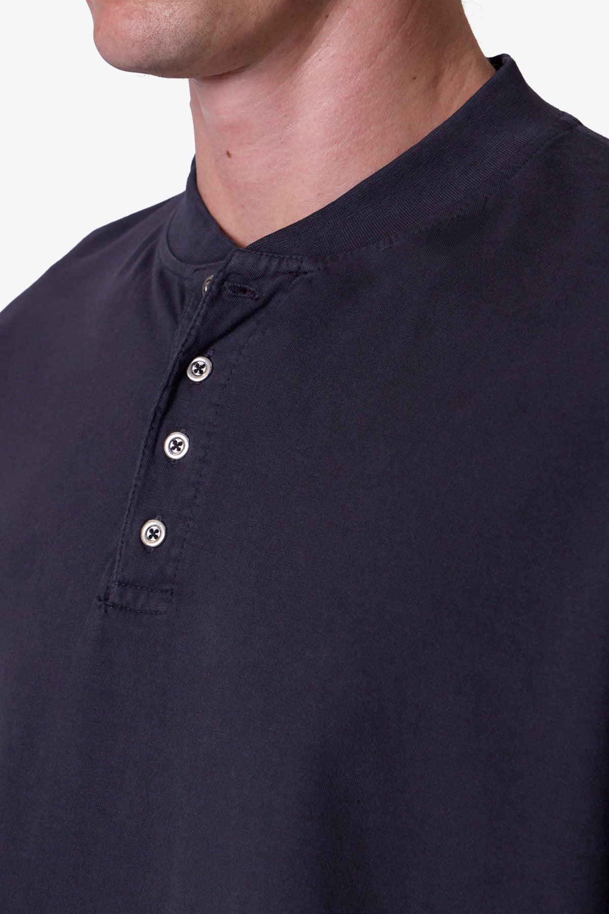 Button Fastened Oversized L/S Tee - Washed Black Product Image