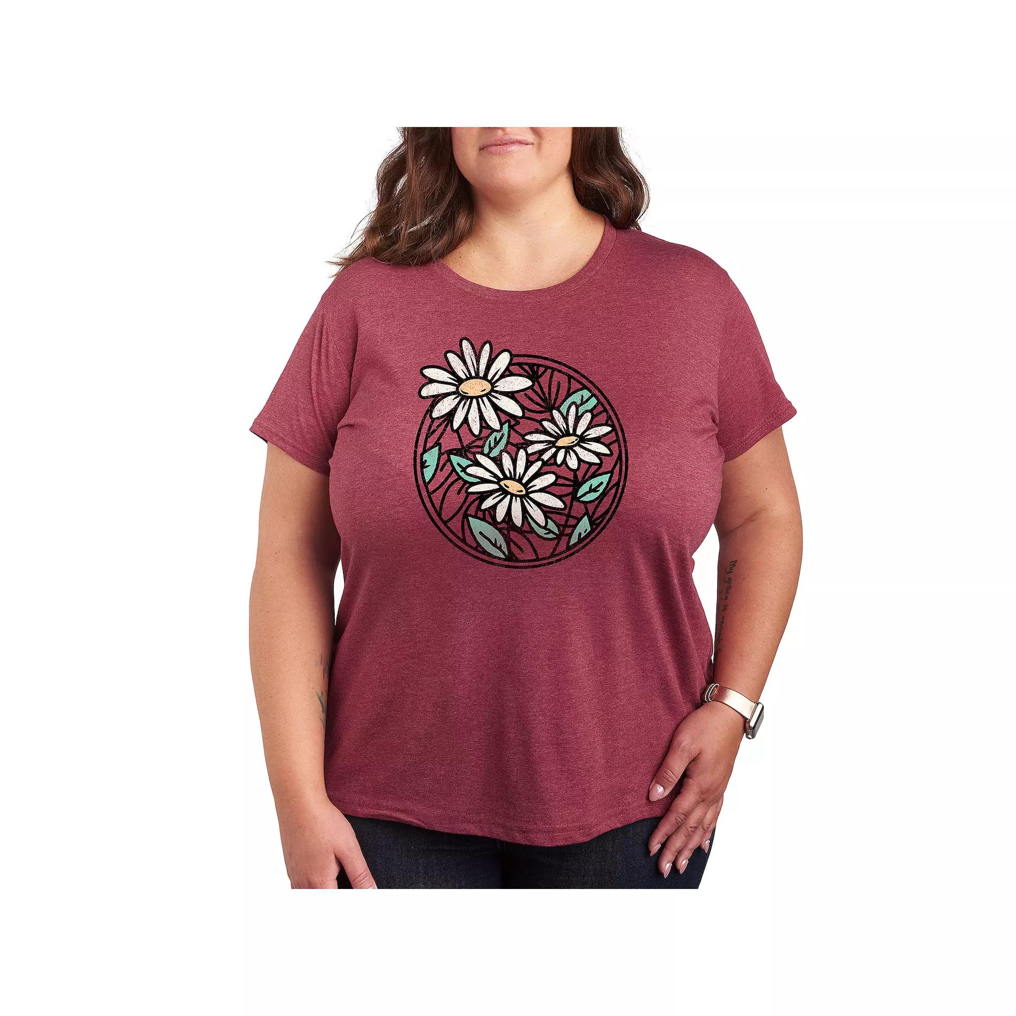 Plus Wildflower Circle Graphic Tee, Women's,  Product Image