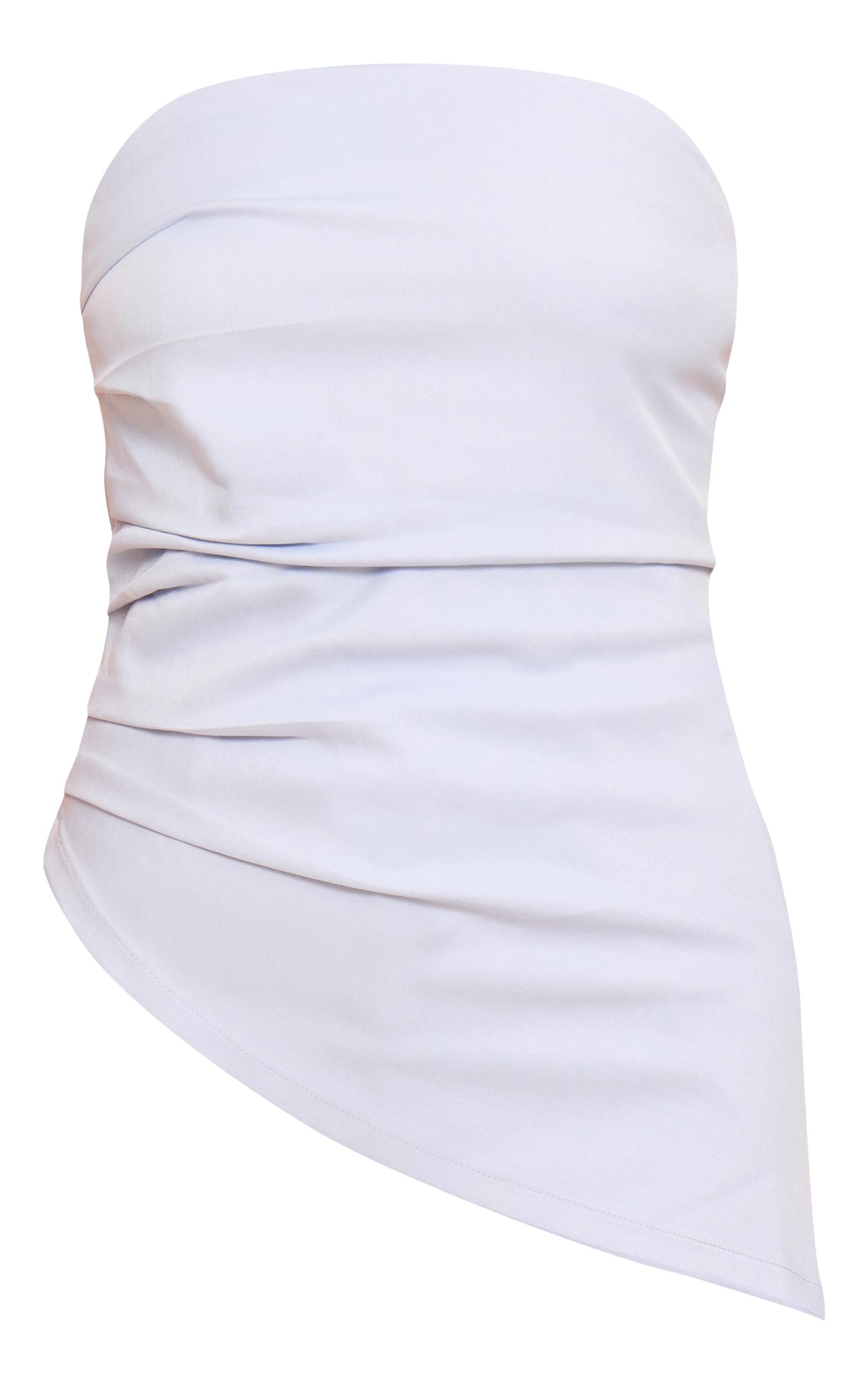  Powder Blue Tailored Woven Bandeau Top Product Image
