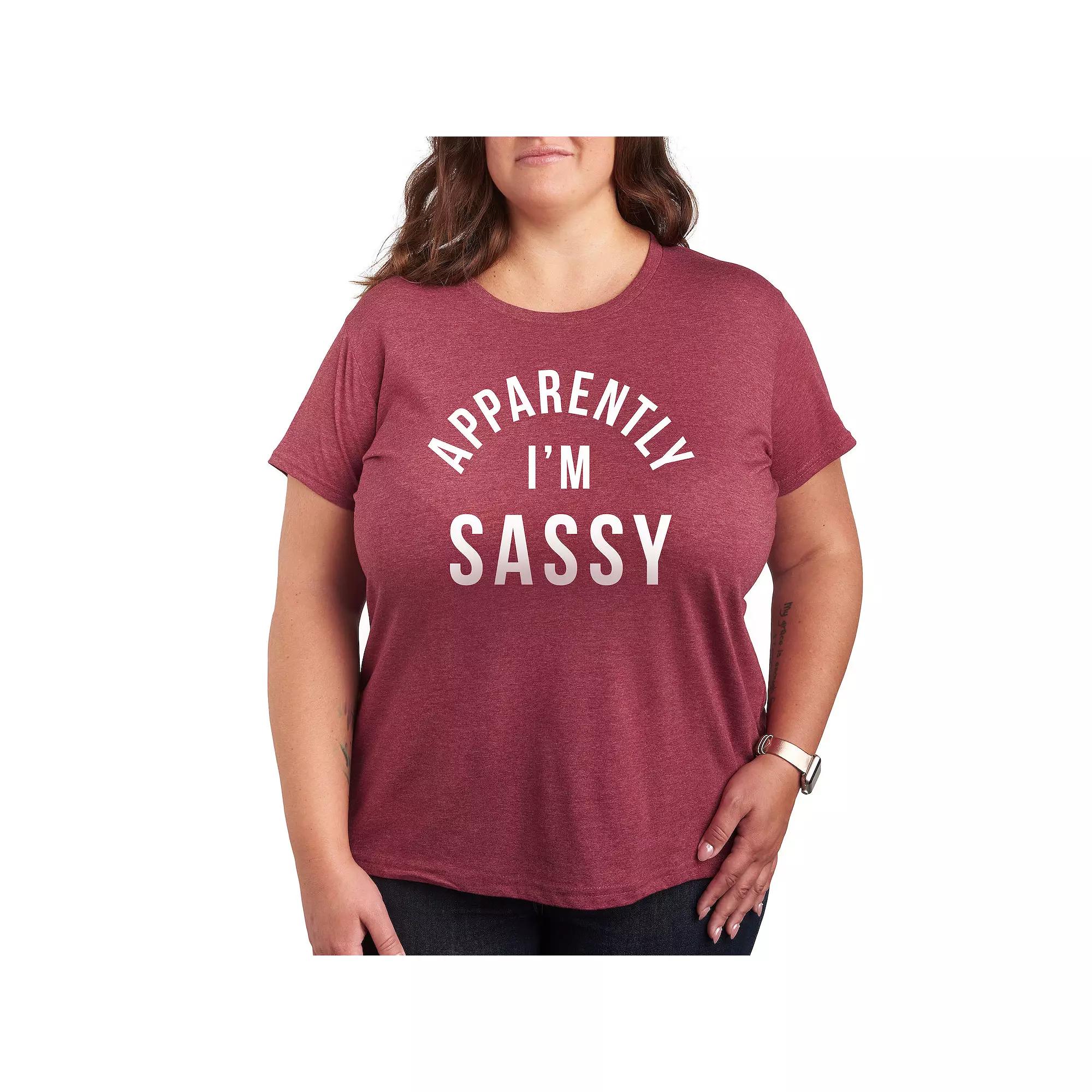 Plus Apparently I'm Sassy Graphic Tee, Women's,  Product Image