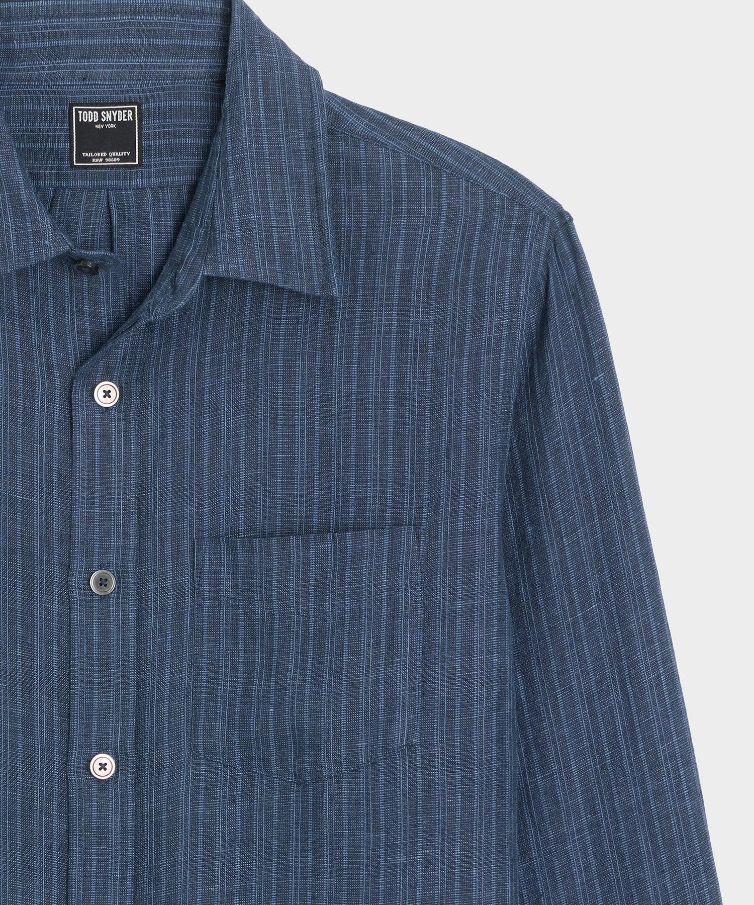 Slim Sea Soft Irish Linen Point Collar Shirt Product Image