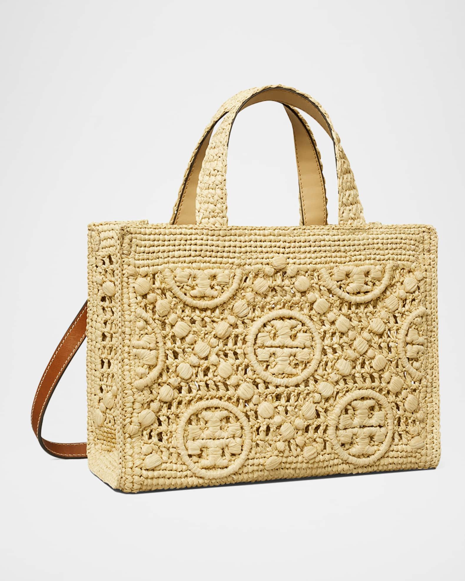 T Monogram Raffia Square Tote Bag Product Image