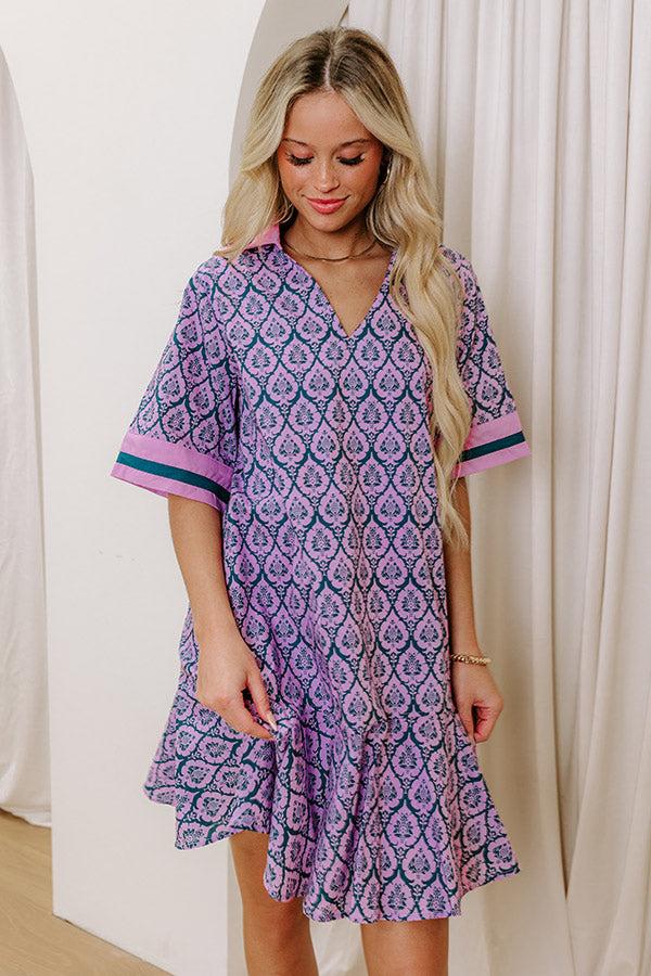 French Market Promenade Mini Dress in Violet Product Image