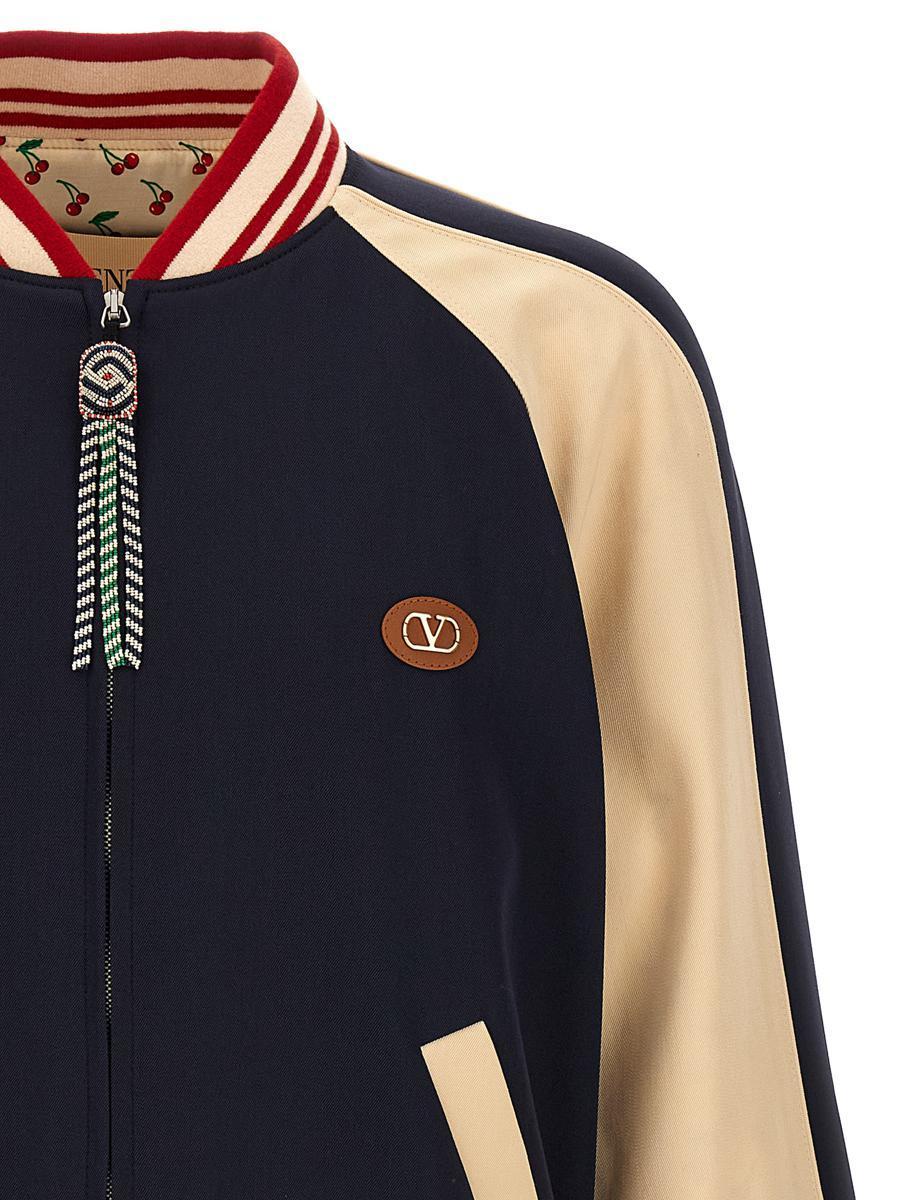 VALENTINO La Chat De La Maison Wool Bomber Jacket In Black Product Image