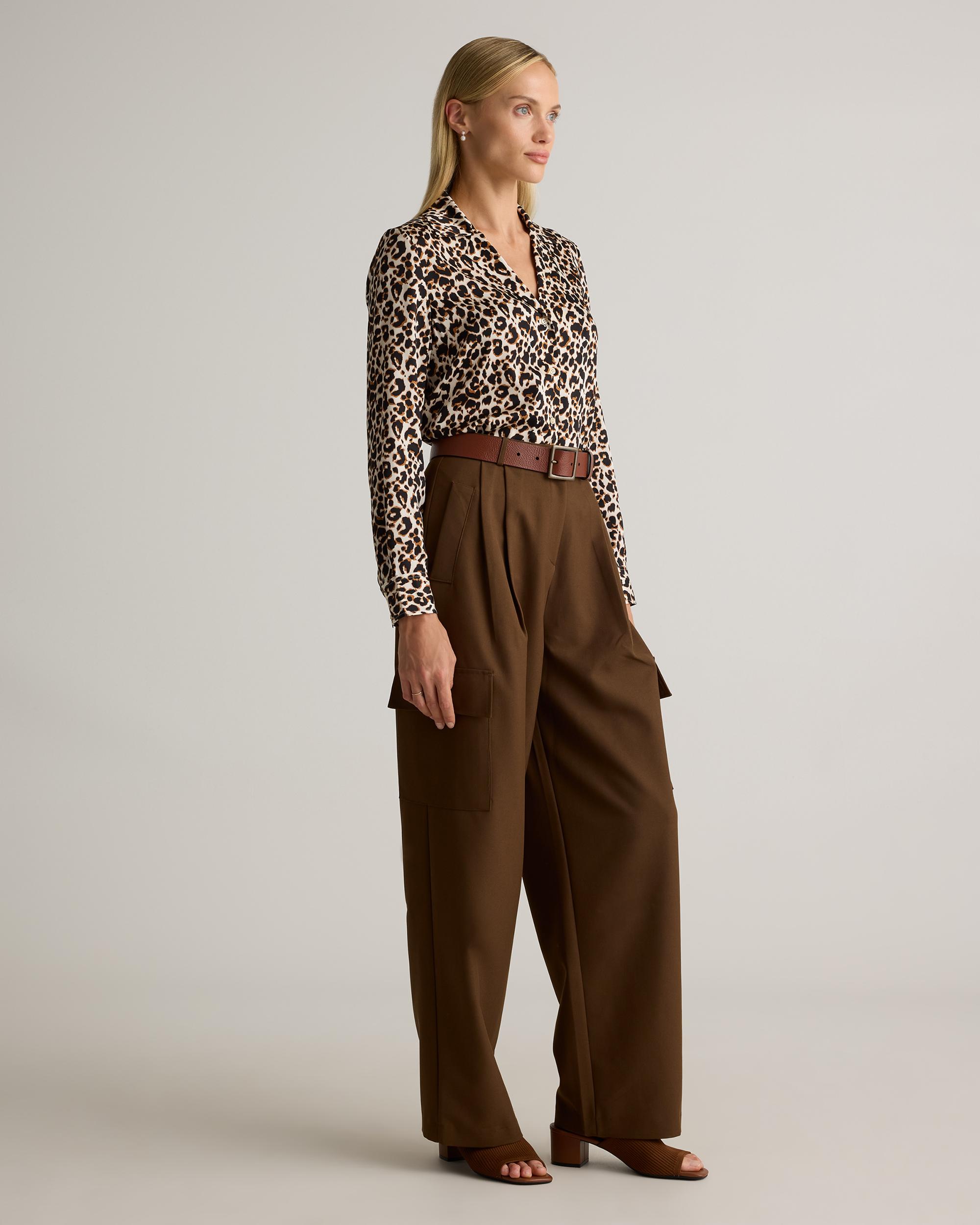 Quince | Women's Washable Stretch Silk Notch Collar Blouse Size XL Product Image