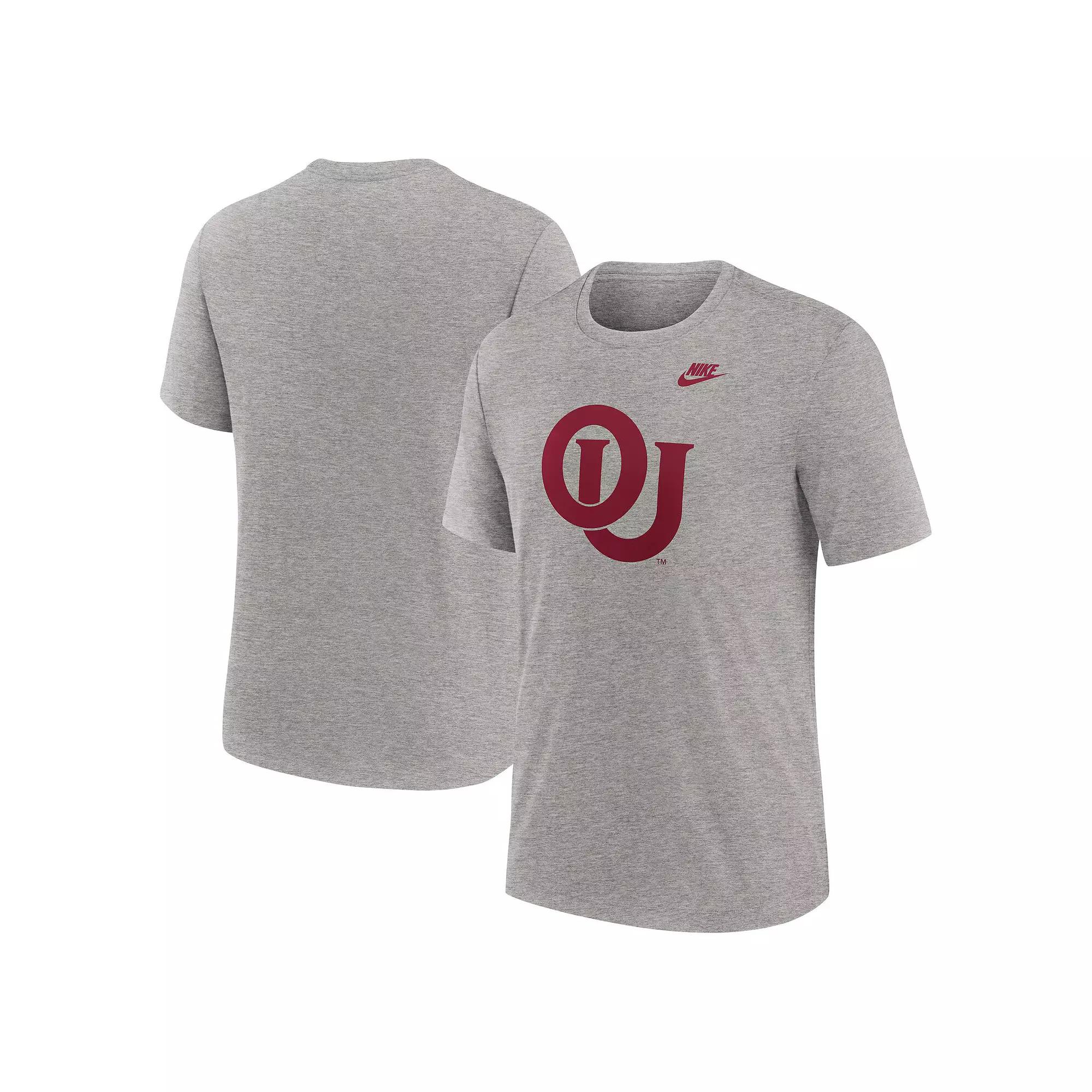 Men's Nike Heather Gray Oklahoma Sooners Blitz Evergreen Legacy Primary Tri-Blend T-Shirt, Size: 2XL, Grey Product Image