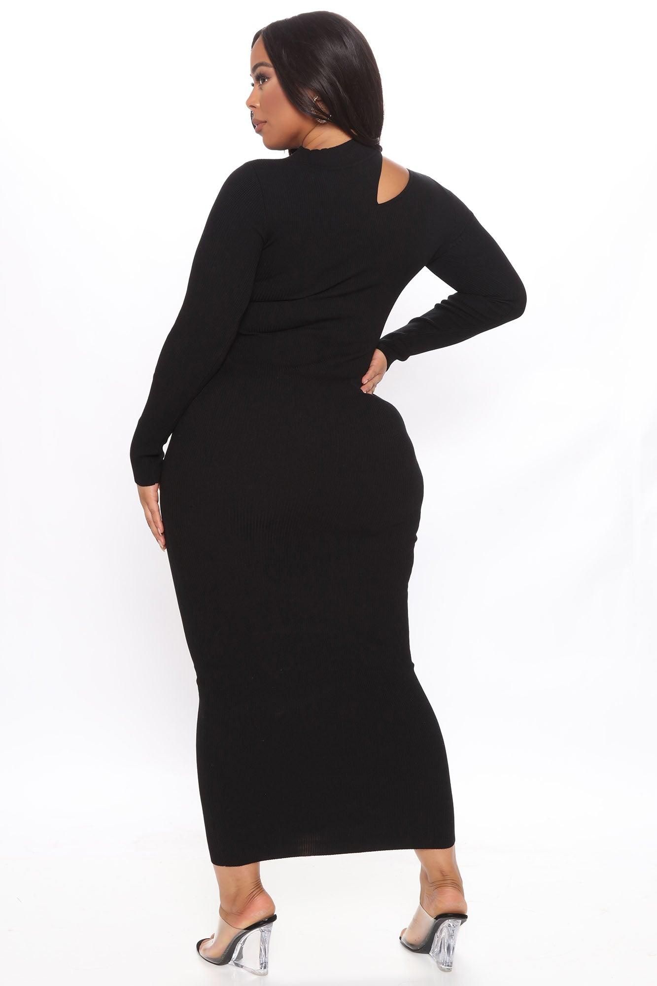 Making The Cut Maxi Sweater Dress - Black Product Image