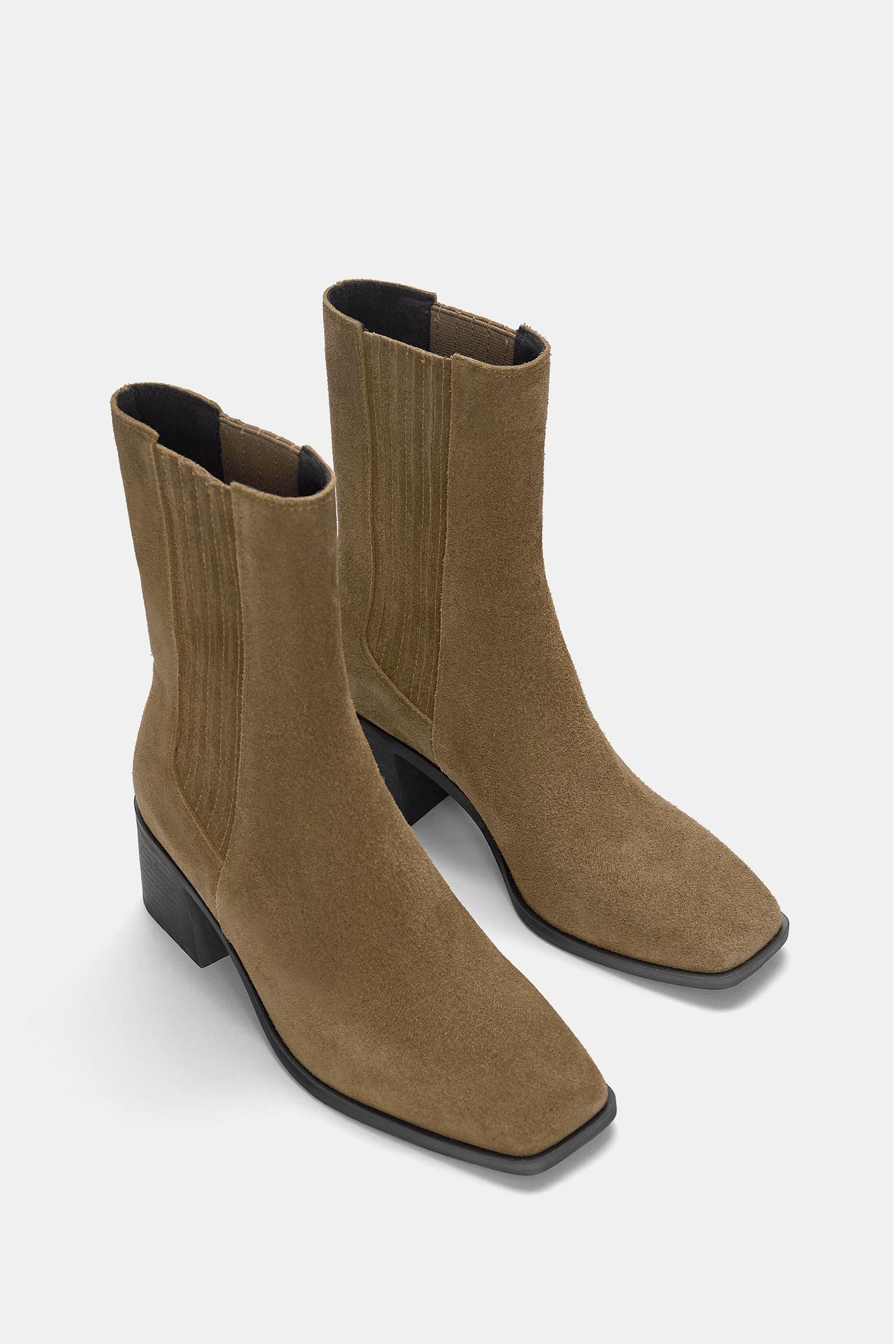 Leather cowboy ankle boots Product Image