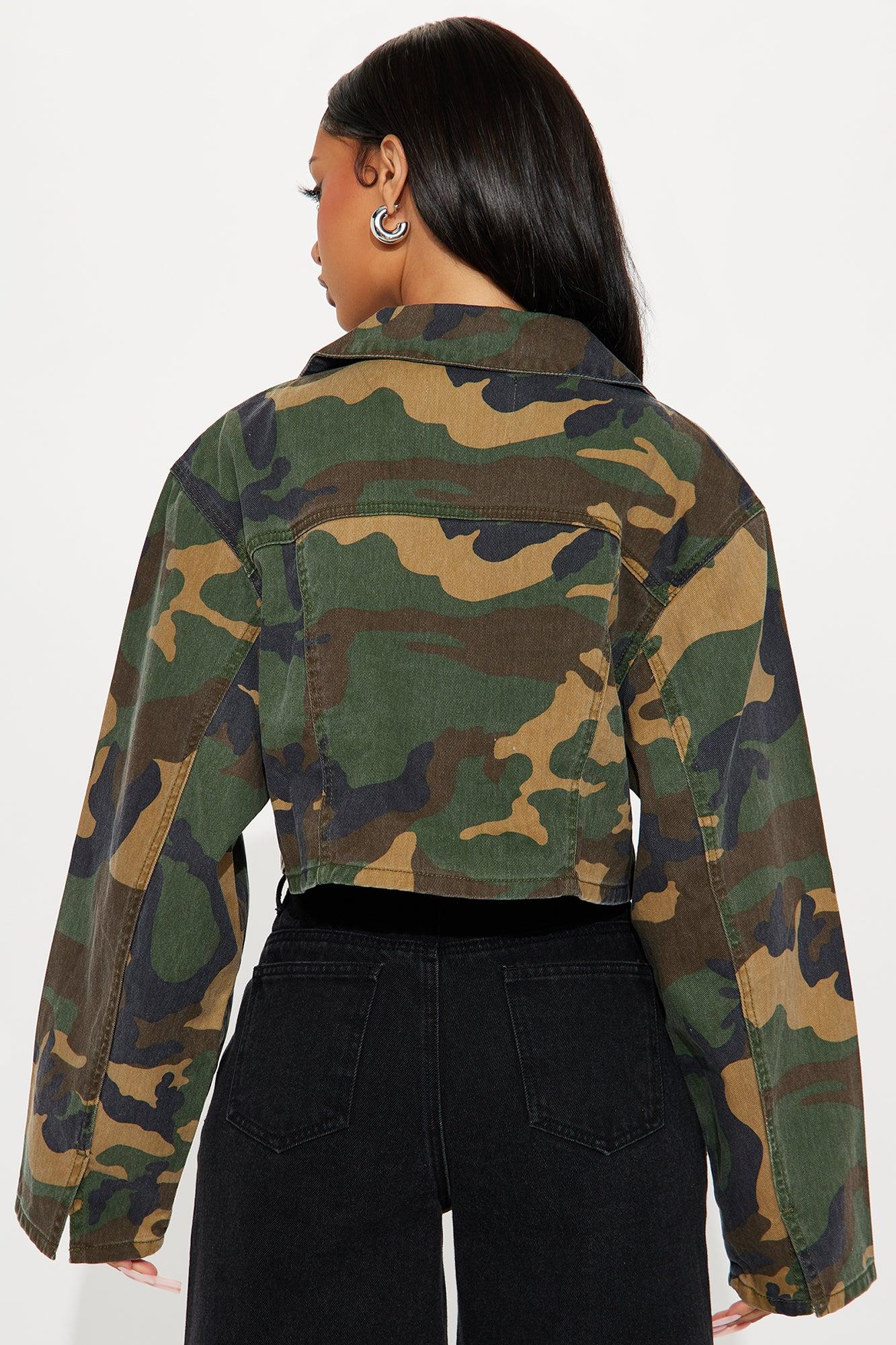 Army Brat Cropped Camo Jacket - Camouflage Female Product Image