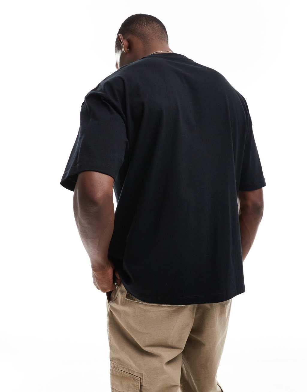 ASOS DESIGN oversized t-shirt in black with celestial chest print Product Image