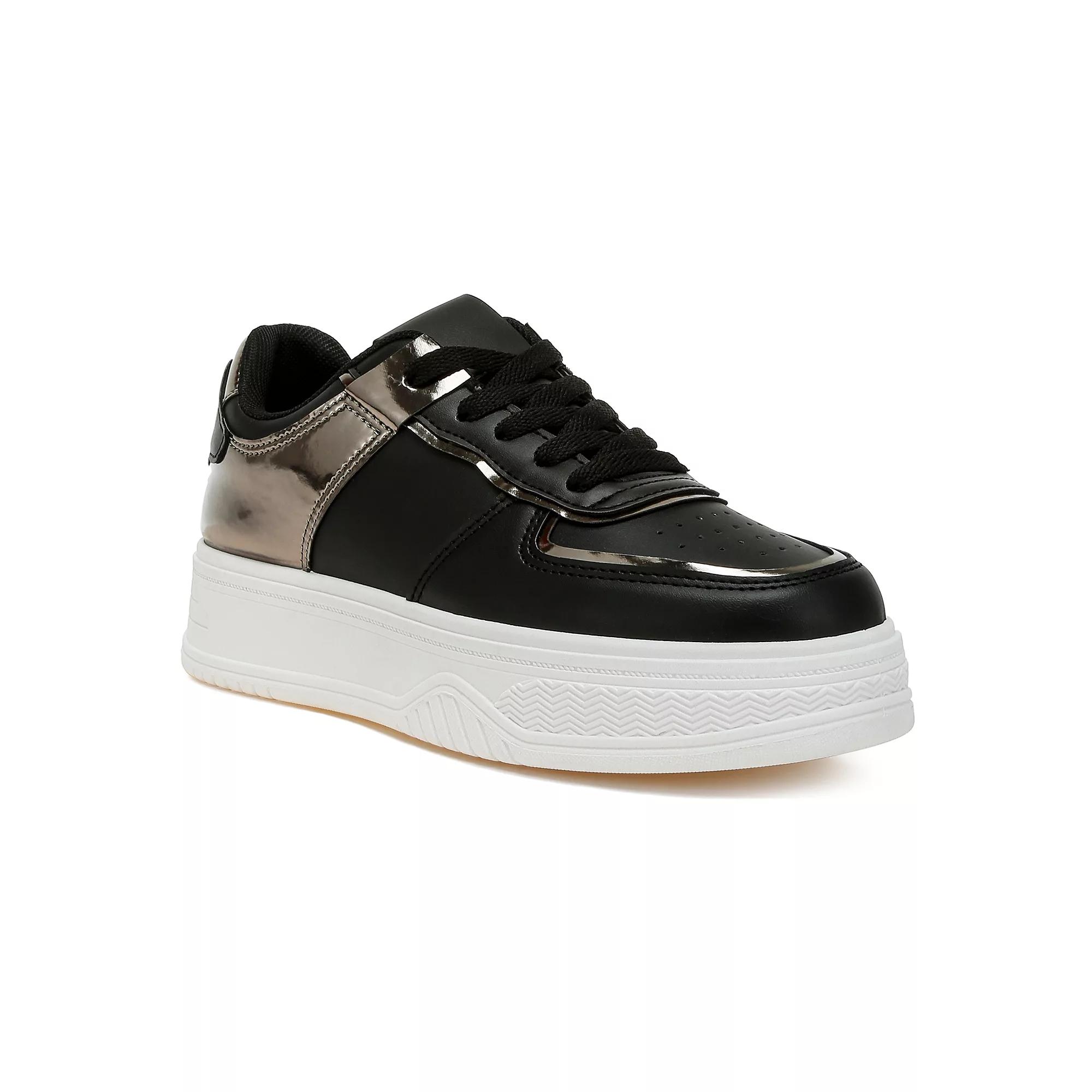 London Rag Scouts Women's Athleisure Sneakers, Size: 6, Black Silver Product Image