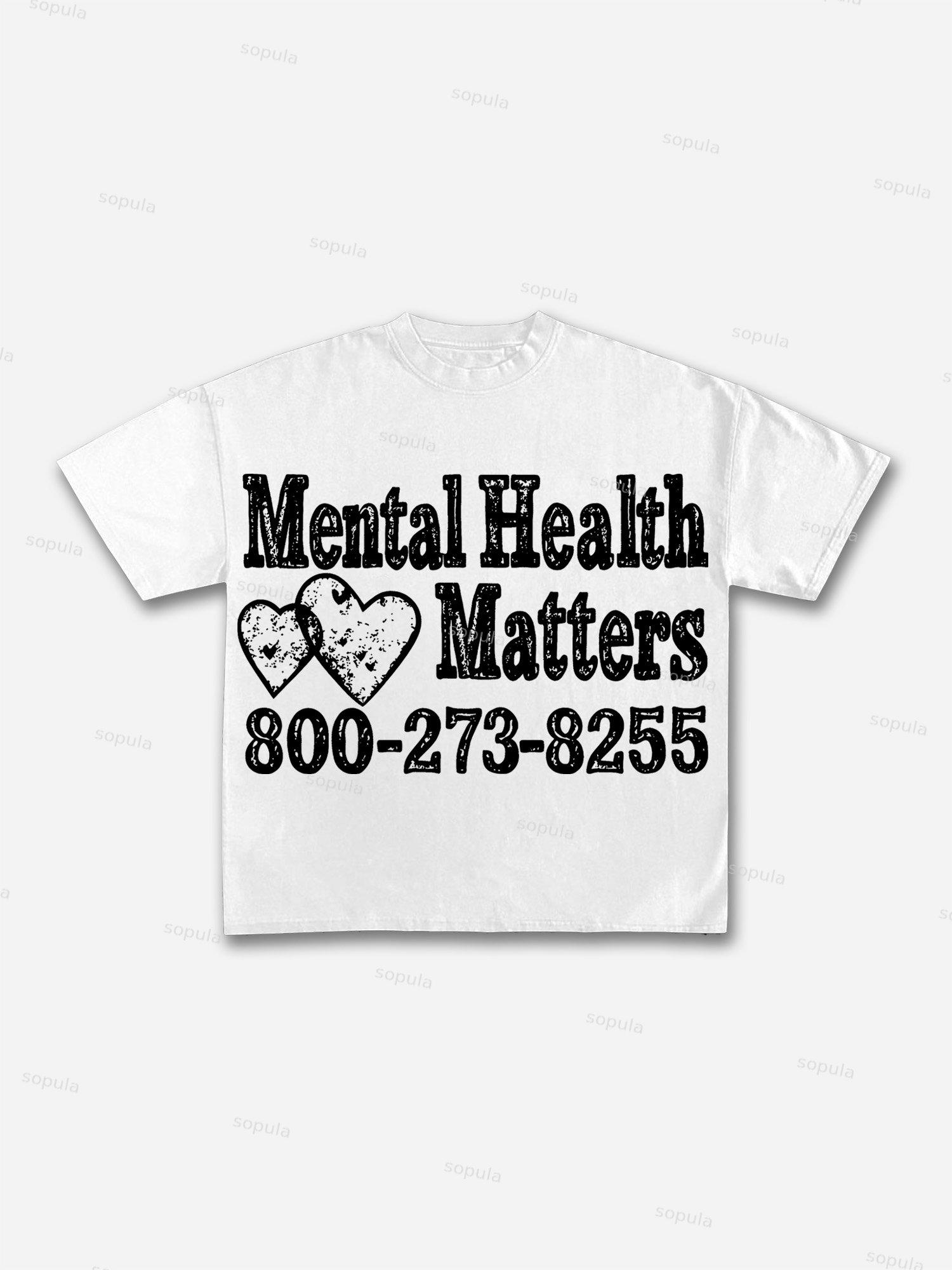Mental Health Matters Graphic Print Cotton T-shirt Product Image
