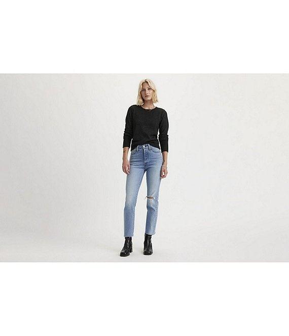Levi's® Wedgie High Rise Straight Leg Destructed Jeans Product Image