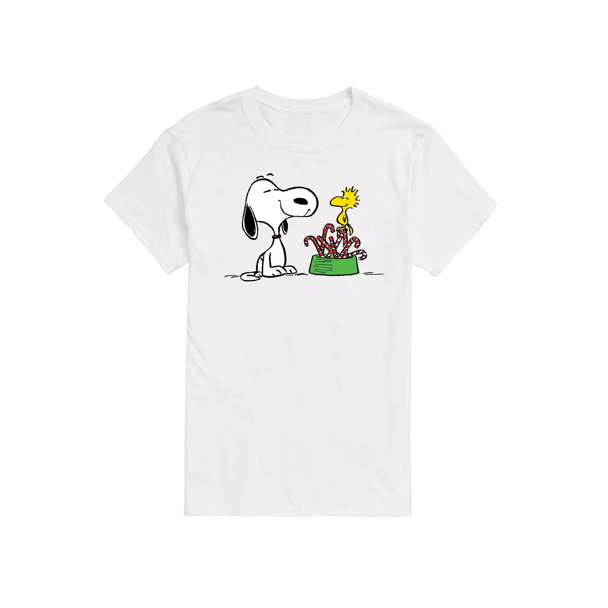 Big & Tall Peanuts Snoopy & Woodstock Candy Canes Graphic Tee, Men's,  Product Image