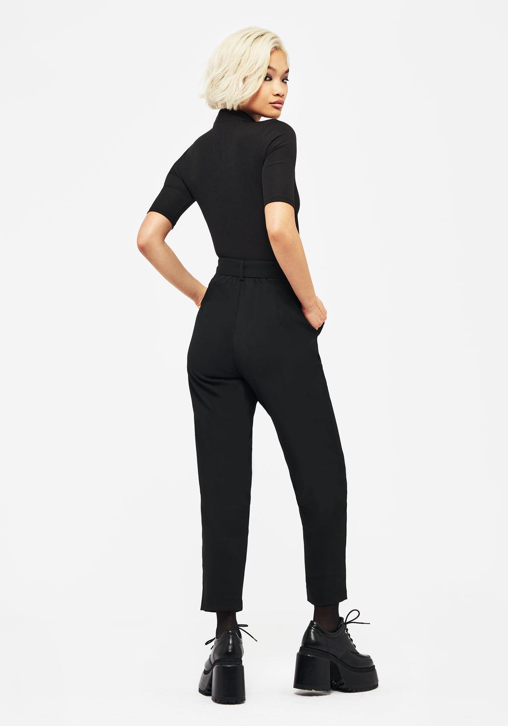 Hester Embroidered Tapered Trousers - Black Product Image
