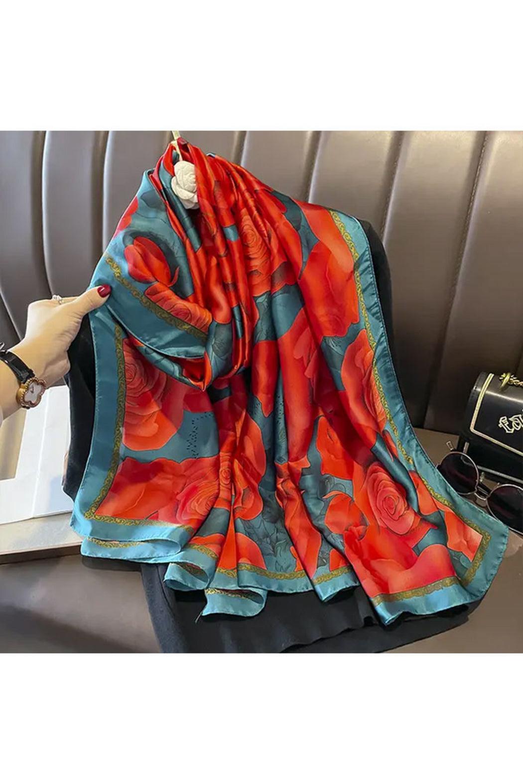 Fashionable Petal Print Long Shawl Product Image