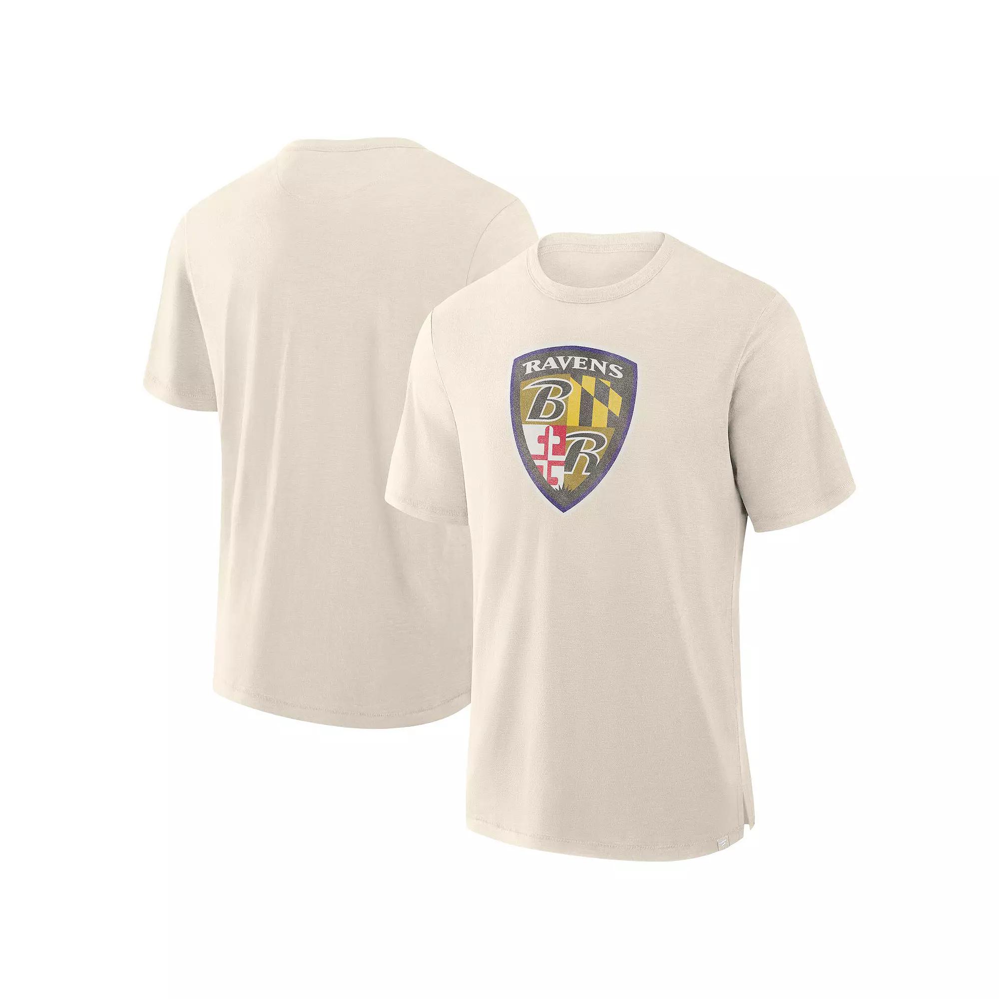 Men's Fanatics Cream Baltimore Ravens Slub T-Shirt,  Product Image