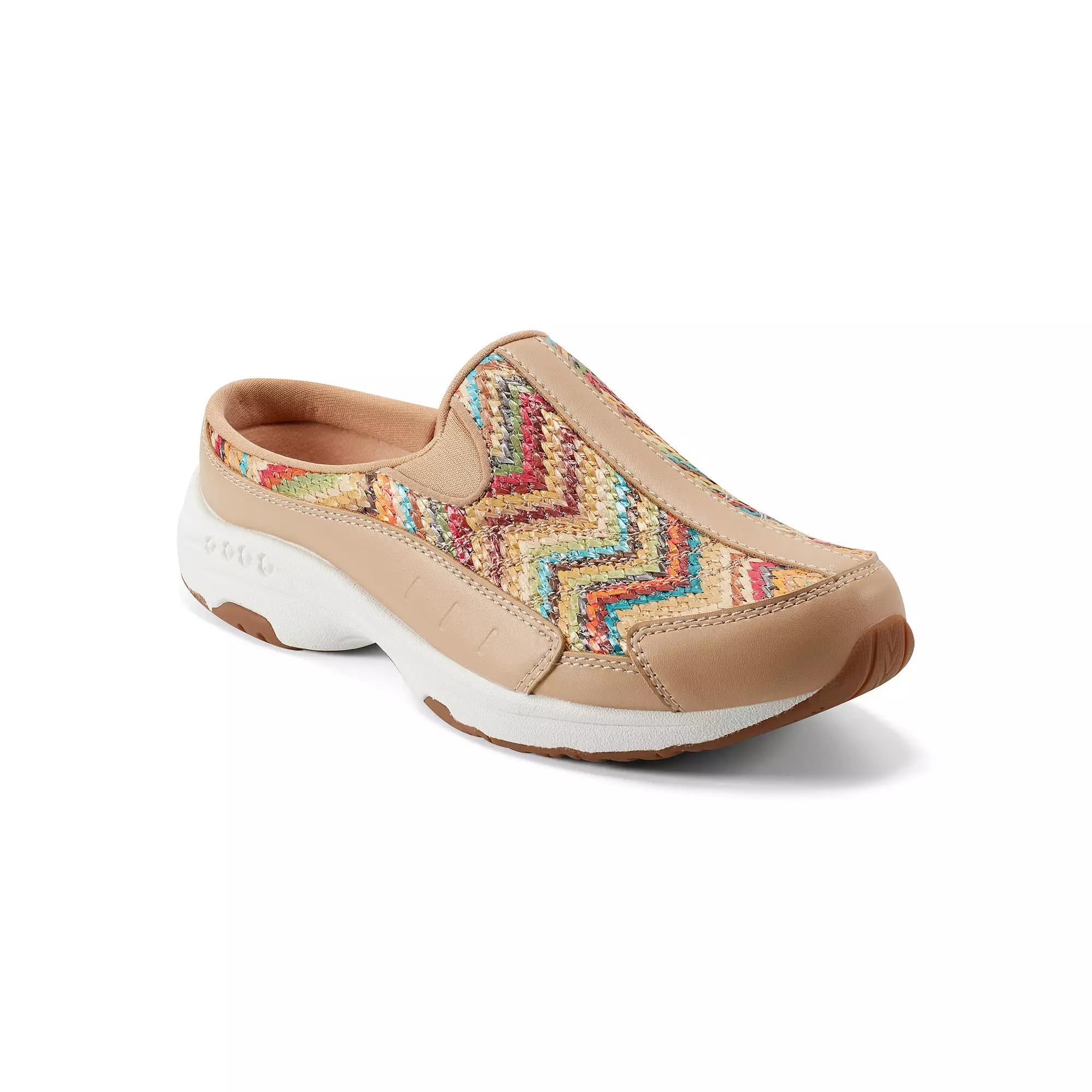Easy Spirit Traveltime Women's Fashion Mules, Size: 9.5 Wide, Natural Chevron Raffia Product Image