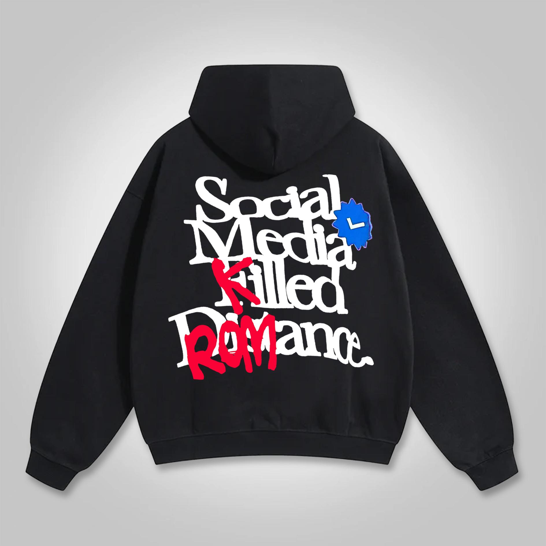 Sopula Social Media K*lled Romance Graphic Pocket Hoodie Product Image