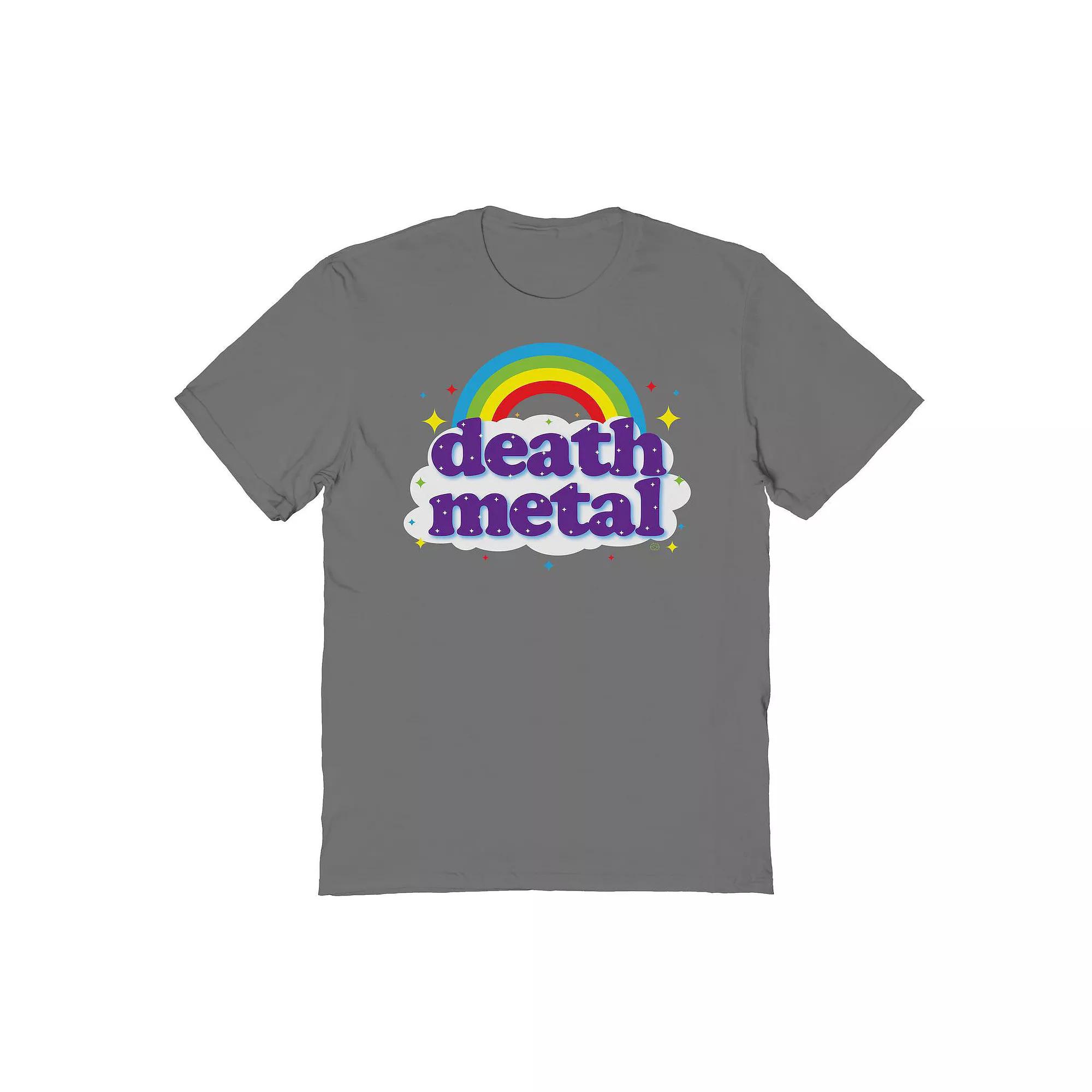 Men's COLAB89 by Threadless Death Metal Rainbow Graphic Tee, Size: Large, Grey Product Image