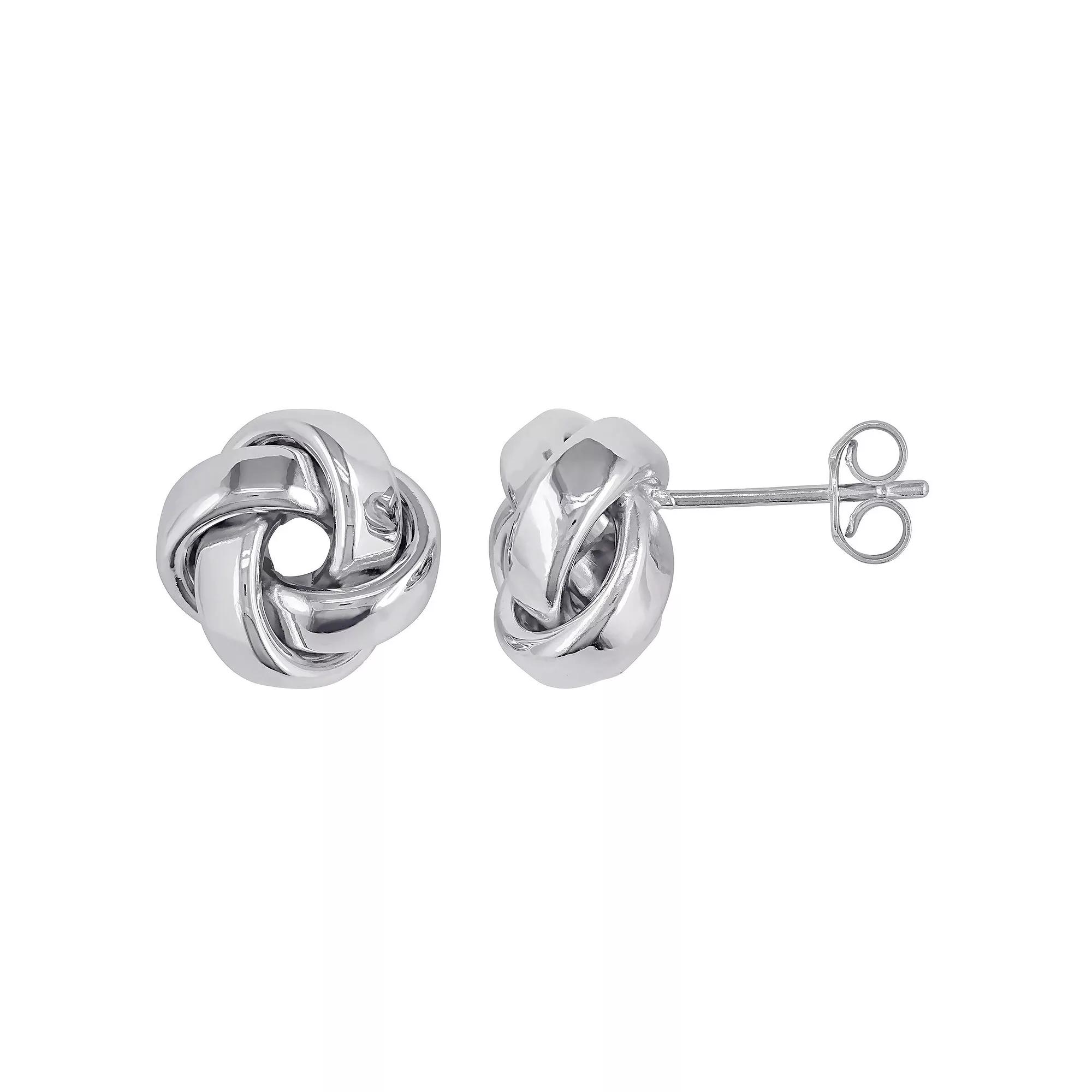 Stella Grace 10k White Gold Love Knot Stud Earrings, Women's Product Image