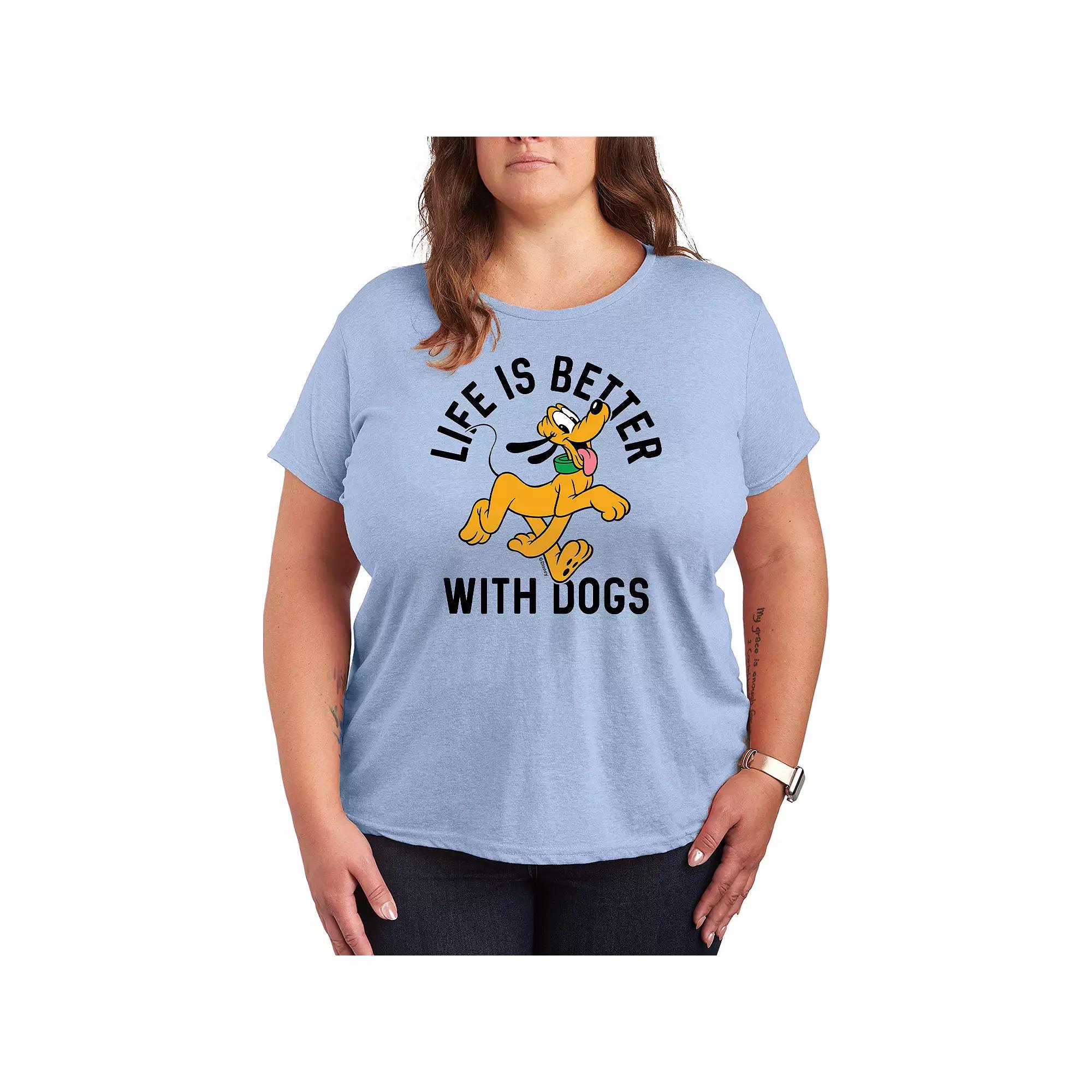 Disney's Pluto Plus Life Is Better With Dogs Graphic Tee, Women's,  Product Image