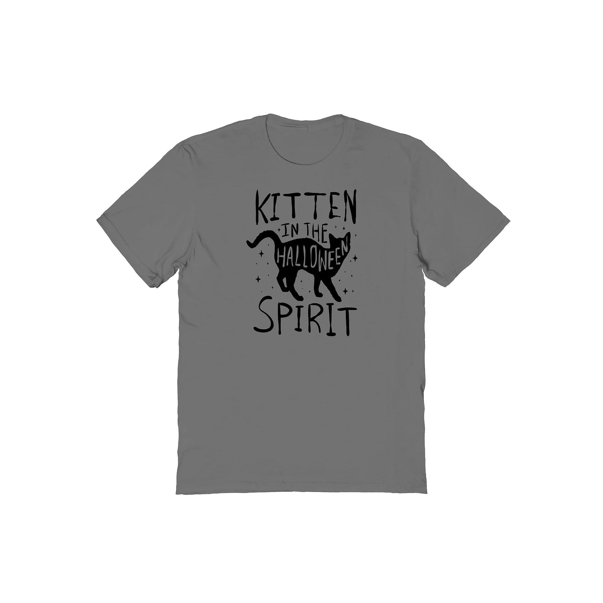 Men's Kitten Spirit Halloween Graphic Tee, Size: XL, Grey Product Image