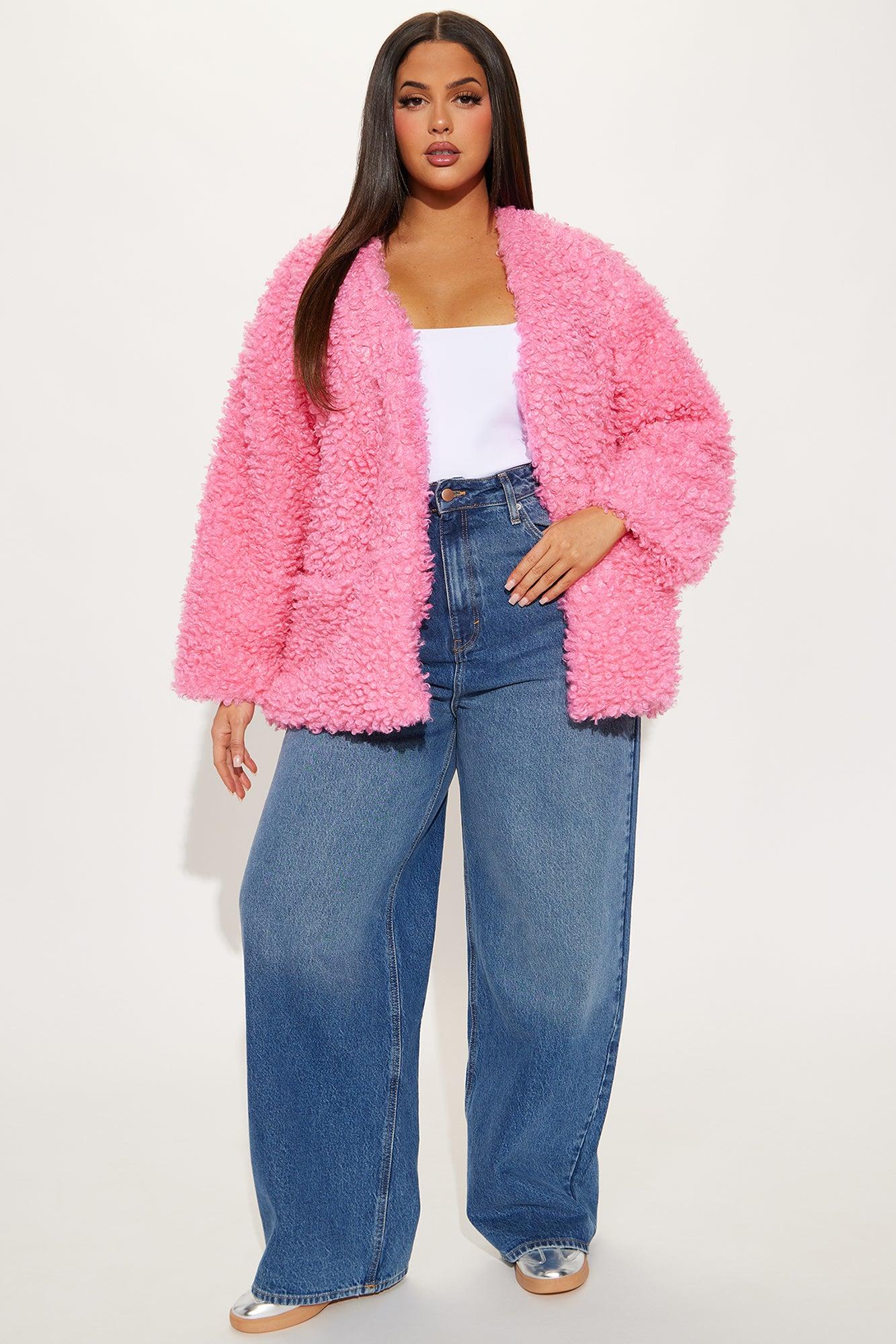 Adjust To The Fame Faux Fur Coat - Hot Pink Female Product Image