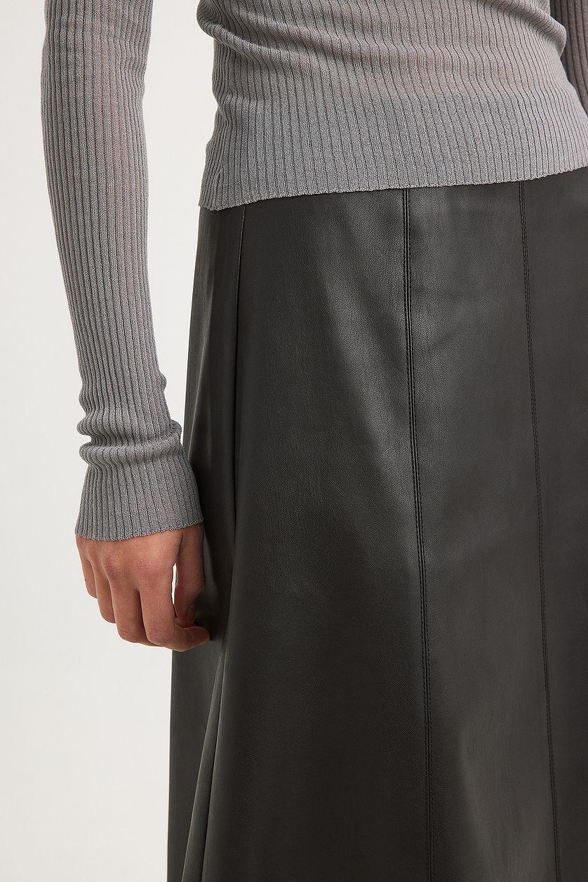 PU Flowy Midi Skirt Product Image