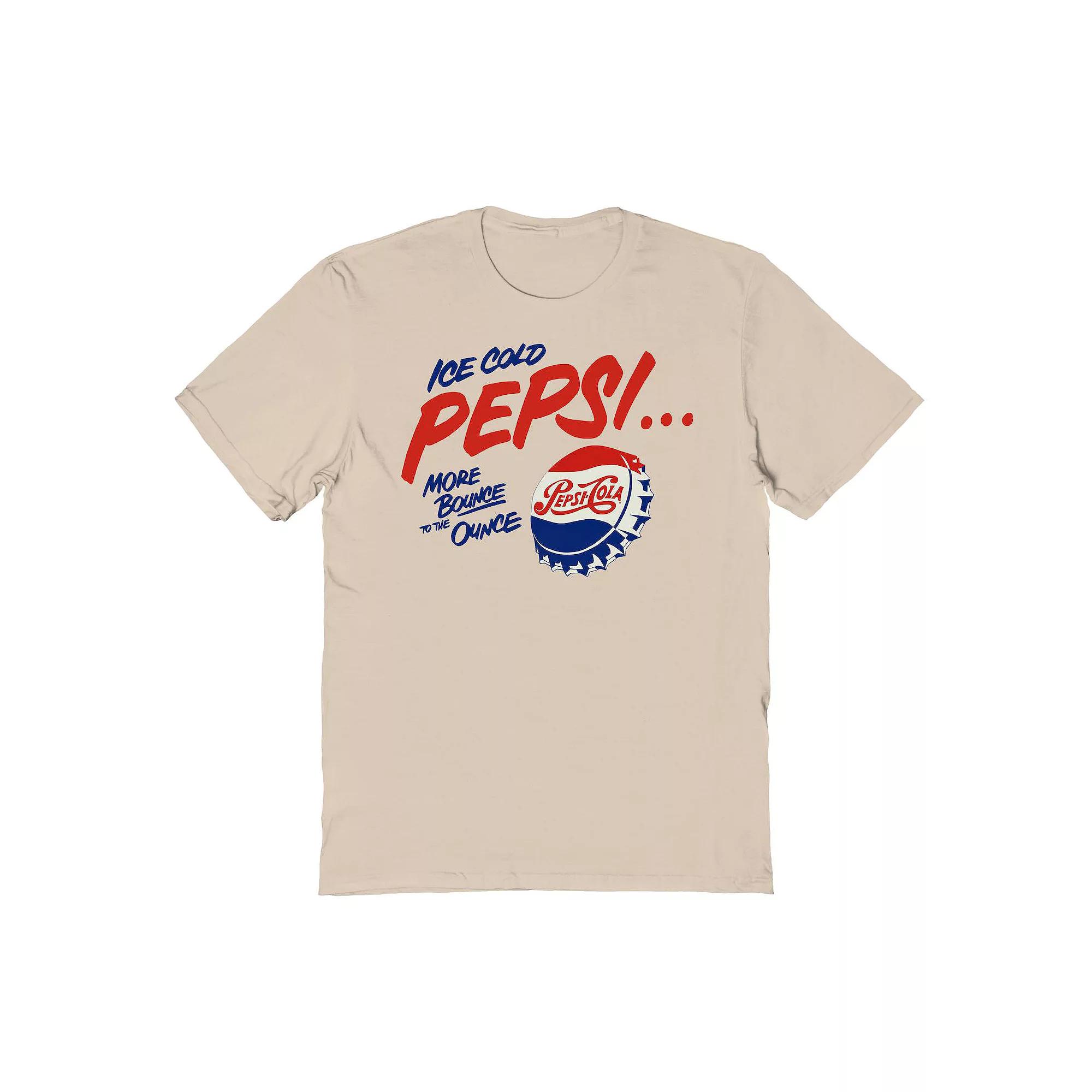Men's Pepsi Ice Cold Pepsi Vintage Ad Graphic Tee, Size: XXL, Brown Product Image