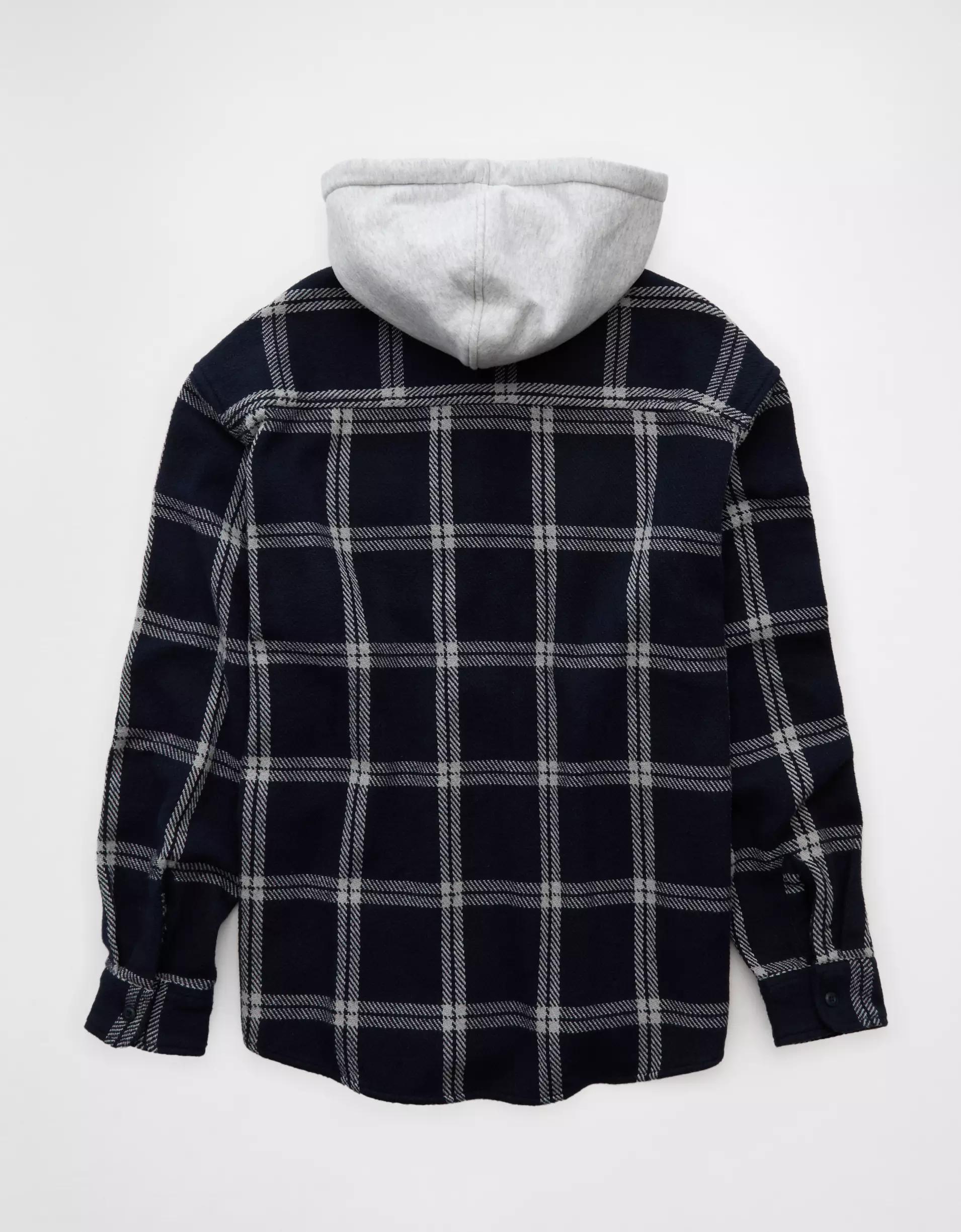 AE Hooded Flannel Shirt Product Image