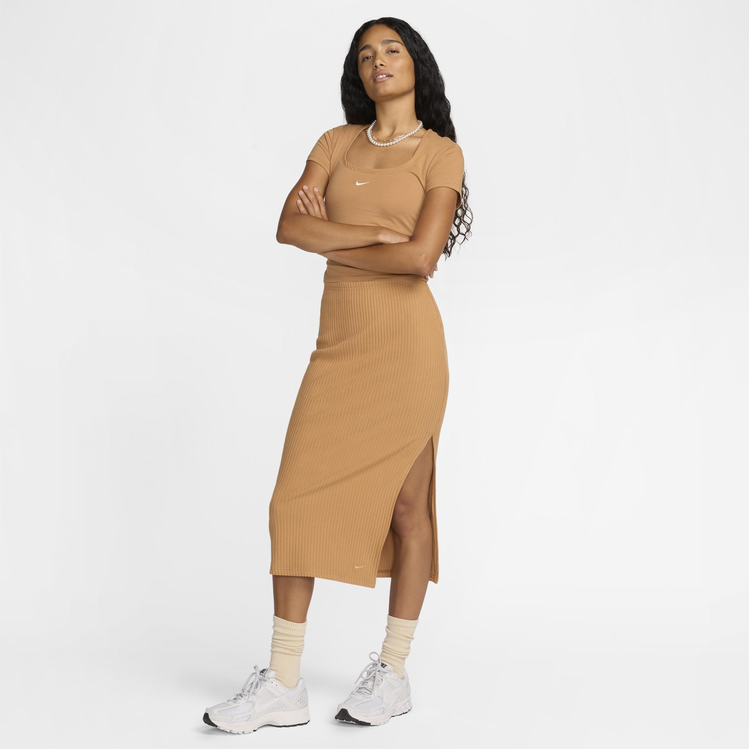 Women's Nike Sportswear Chill Knit Short-Sleeve Square-Neck Top Product Image