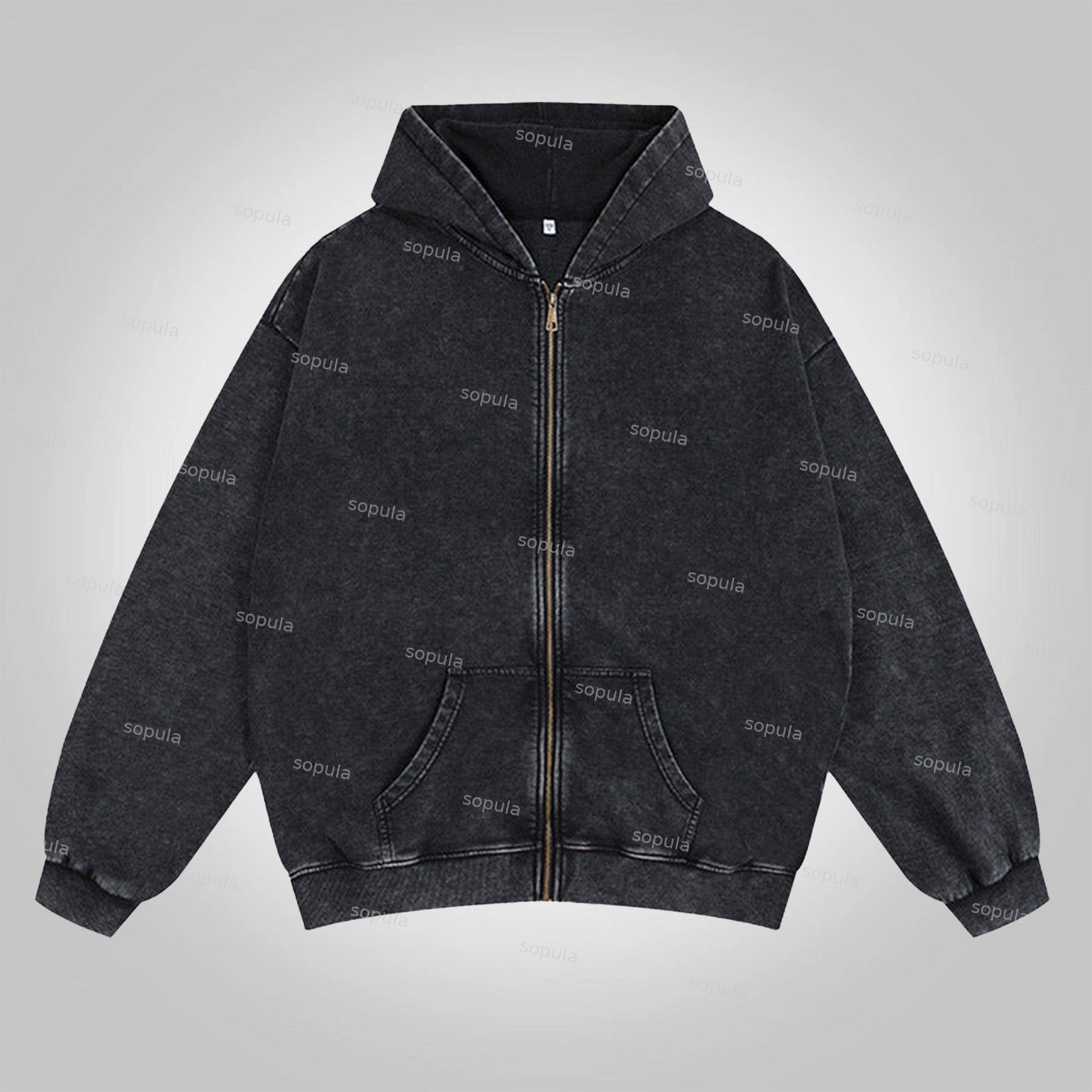 The Illest Villain Mf Doom Graphic Washed Zip-Up Hoodie Product Image