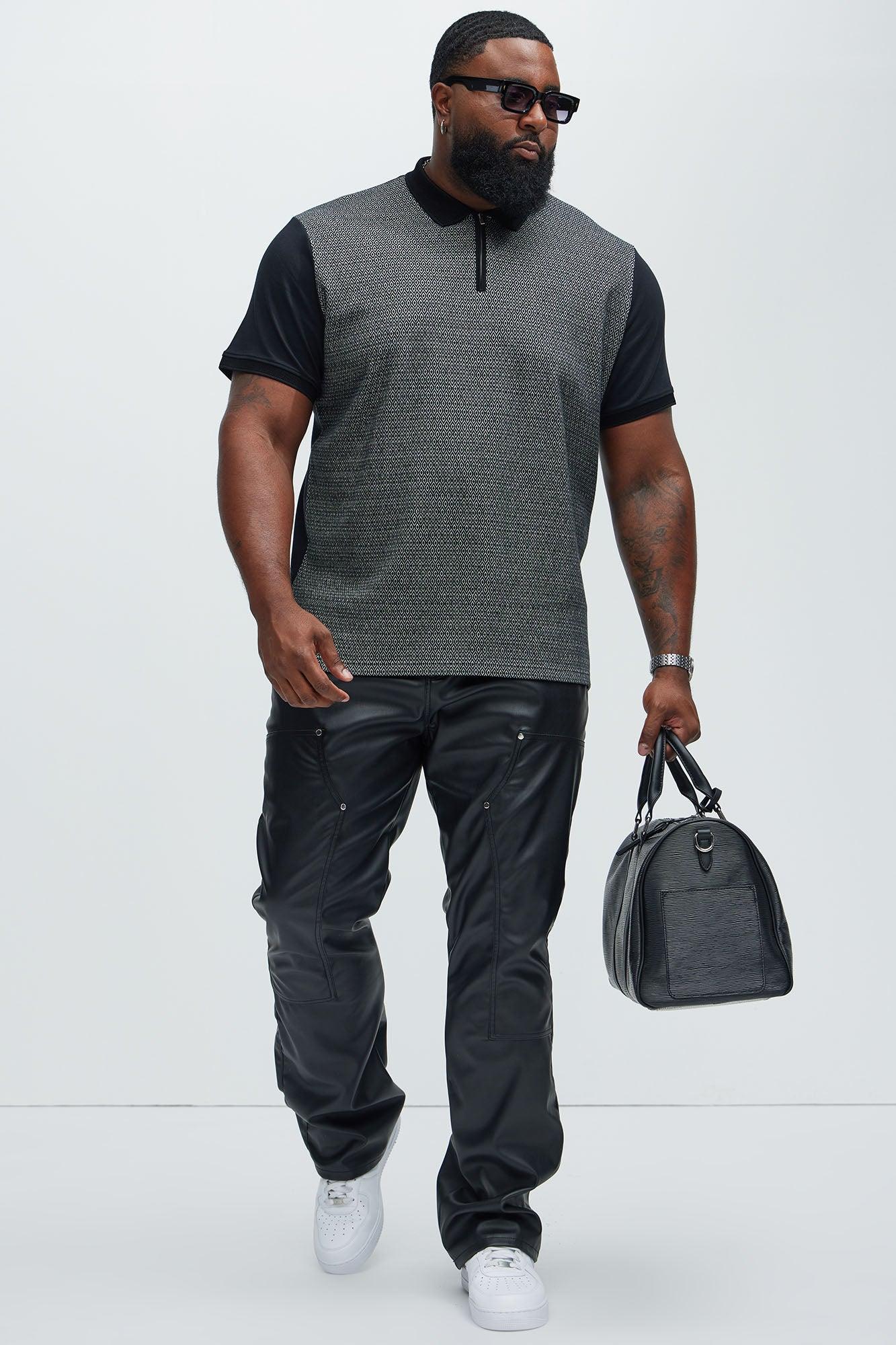 Quarter Zip Short Sleeve Polo - Black Product Image