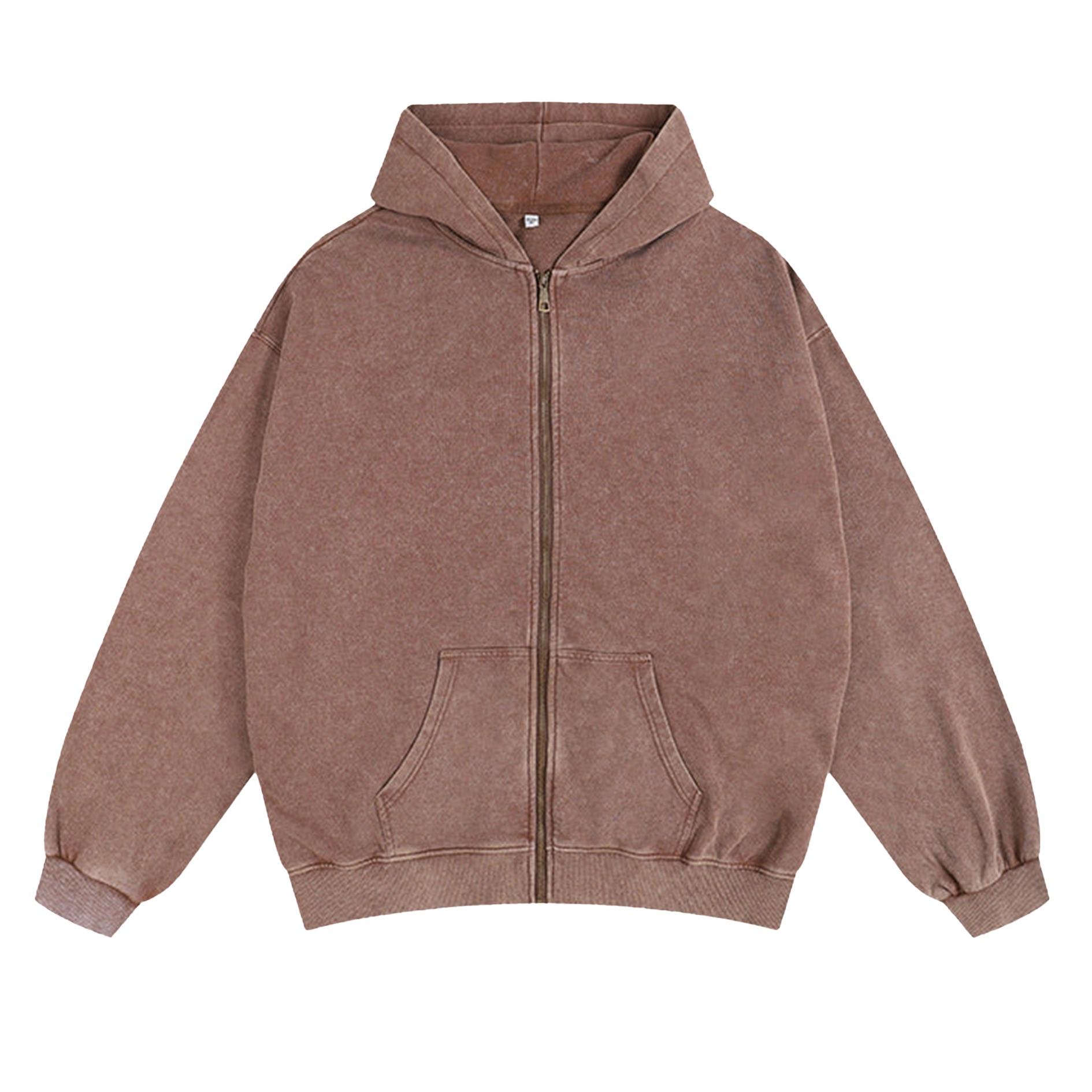 Sopula Essential Washed Cotton Zip-Up Hoodie Product Image