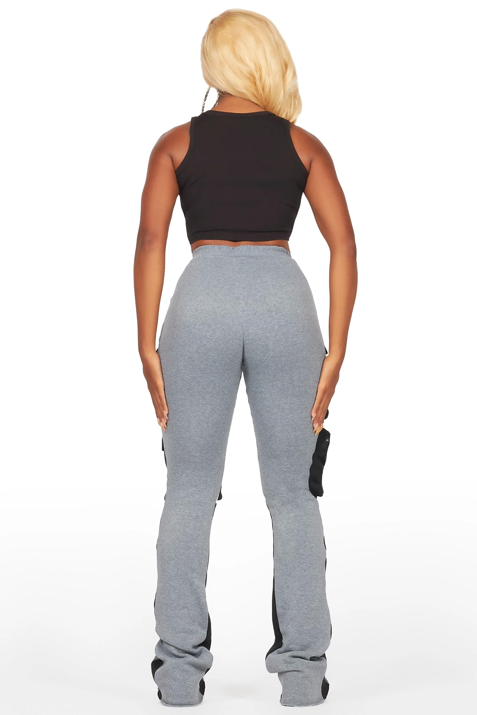 Norika Heather Grey Stacked Track Pant Female Product Image